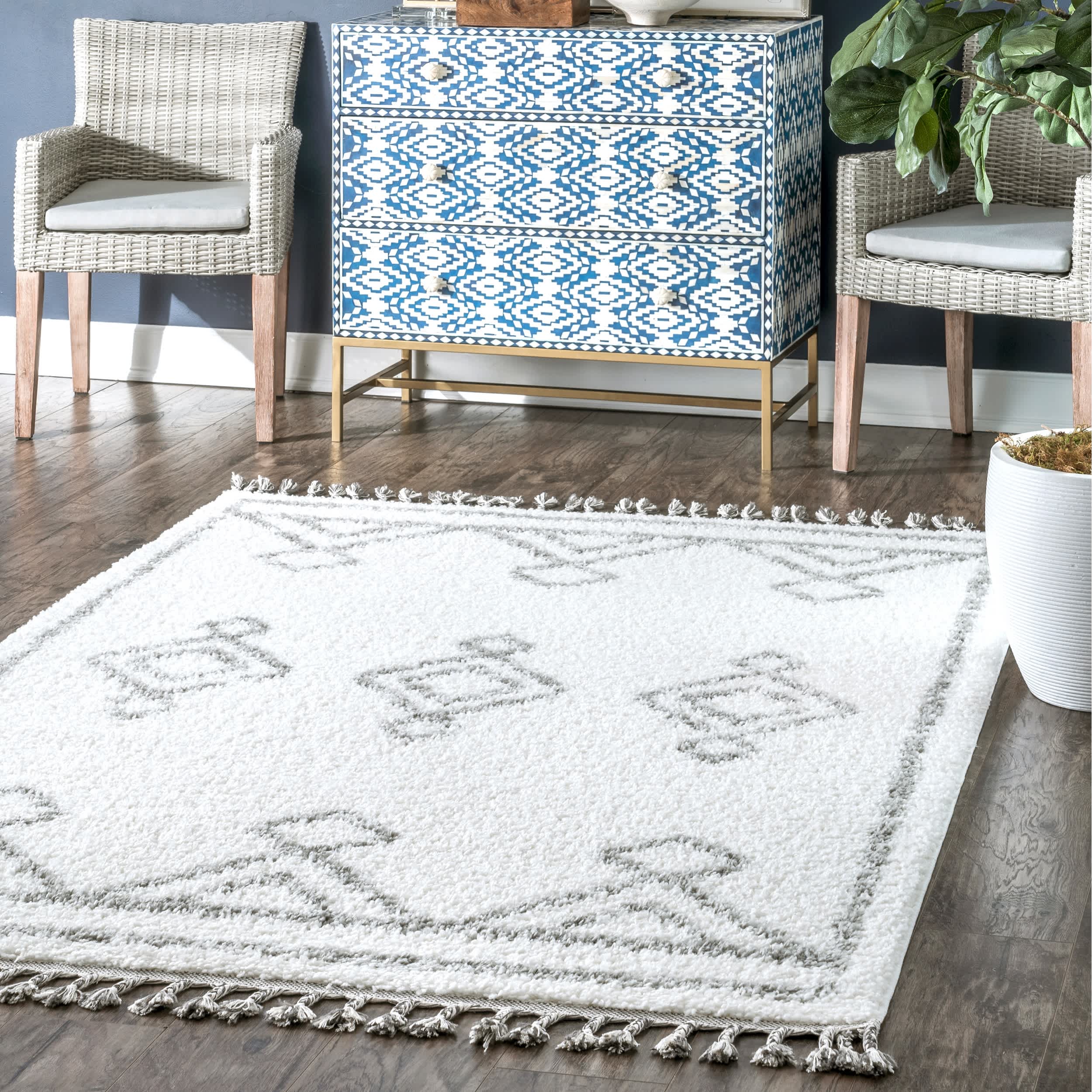 Mackie Moroccan Diamond Tassel Area Rug - Image 17