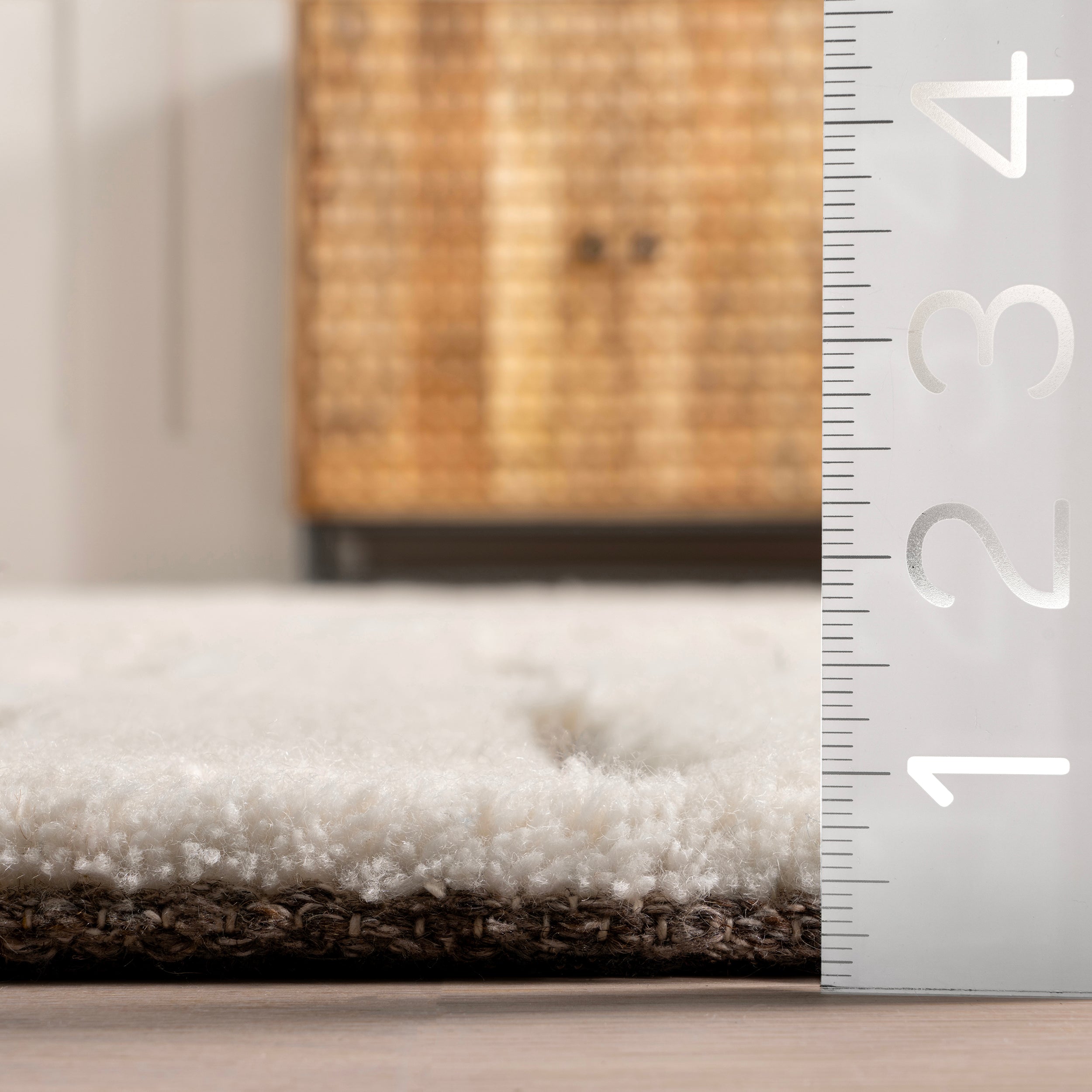 Nalini Modern Striped High-Low Wool Area Rug - Image 3