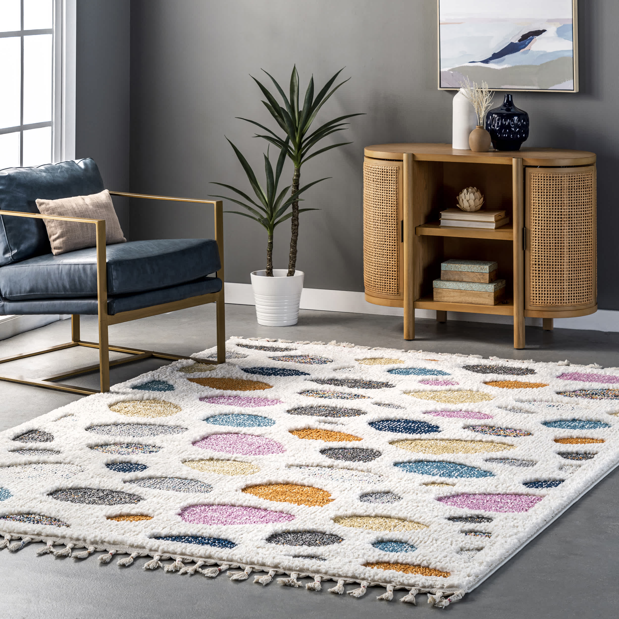 Maybelle Braided Tassle Modern Area Rug - Image 2