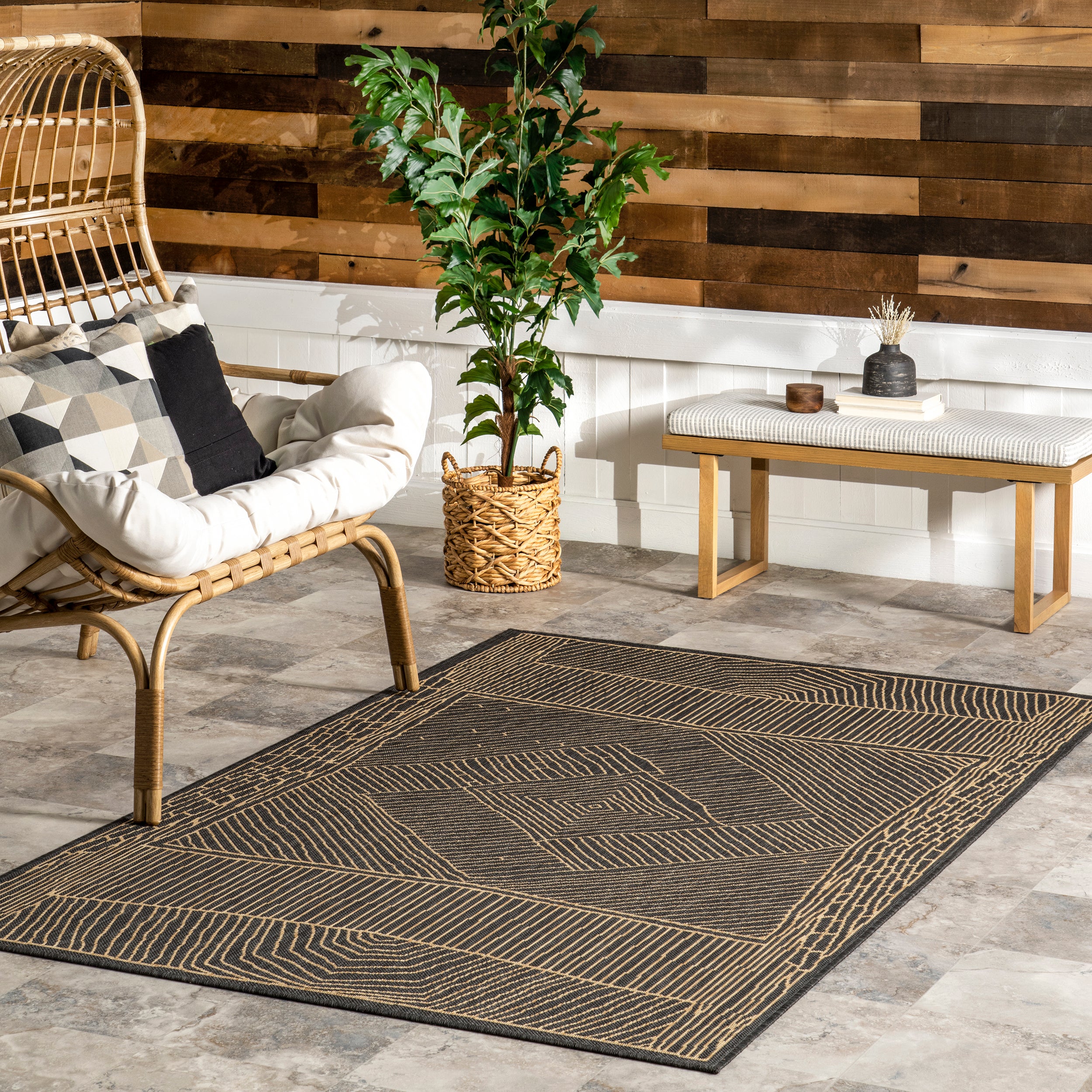 Myrna Geometric Indoor/Outdoor Area Rug - Image 2