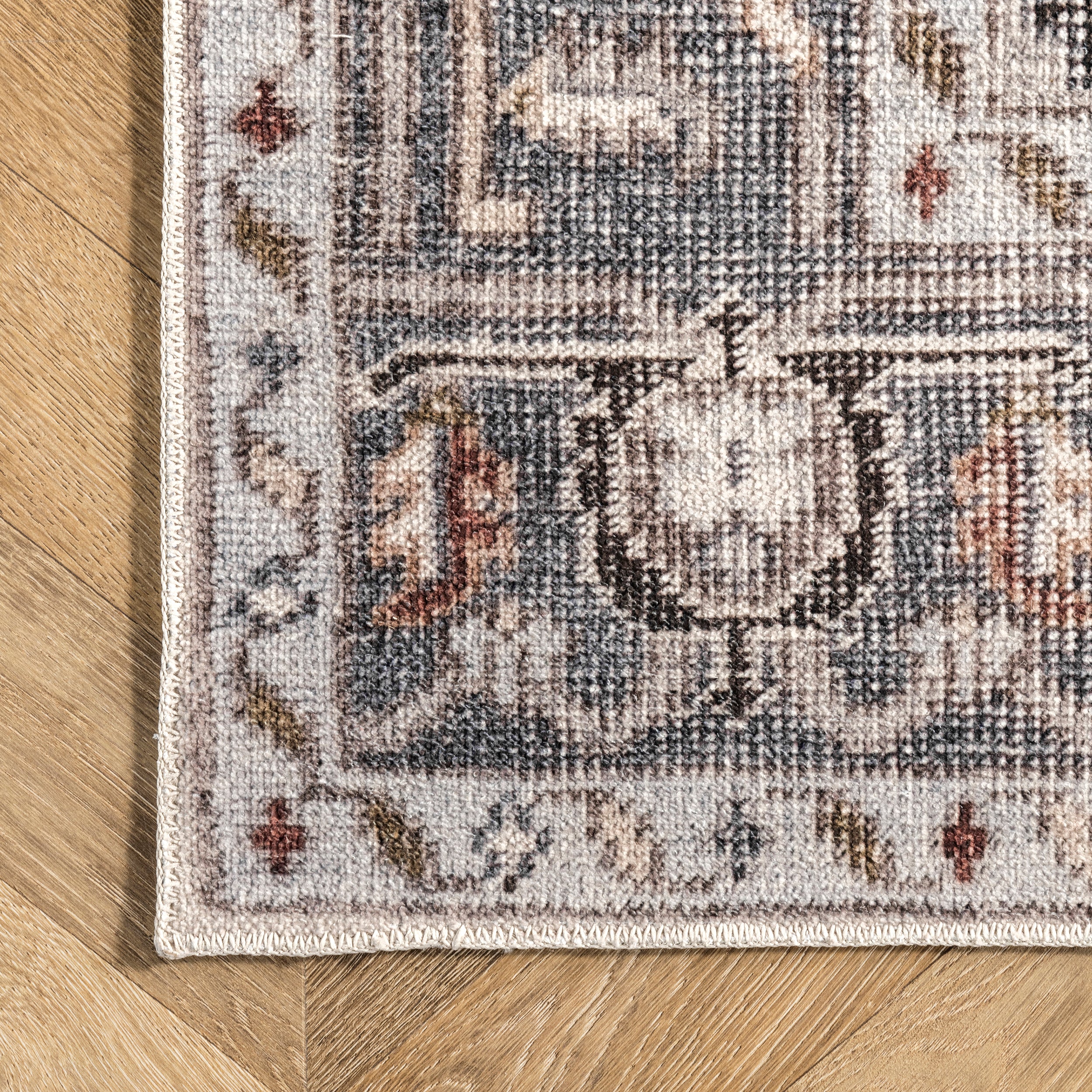 Mali Machine Washable Traditional Medallion Area Rug - Image 5