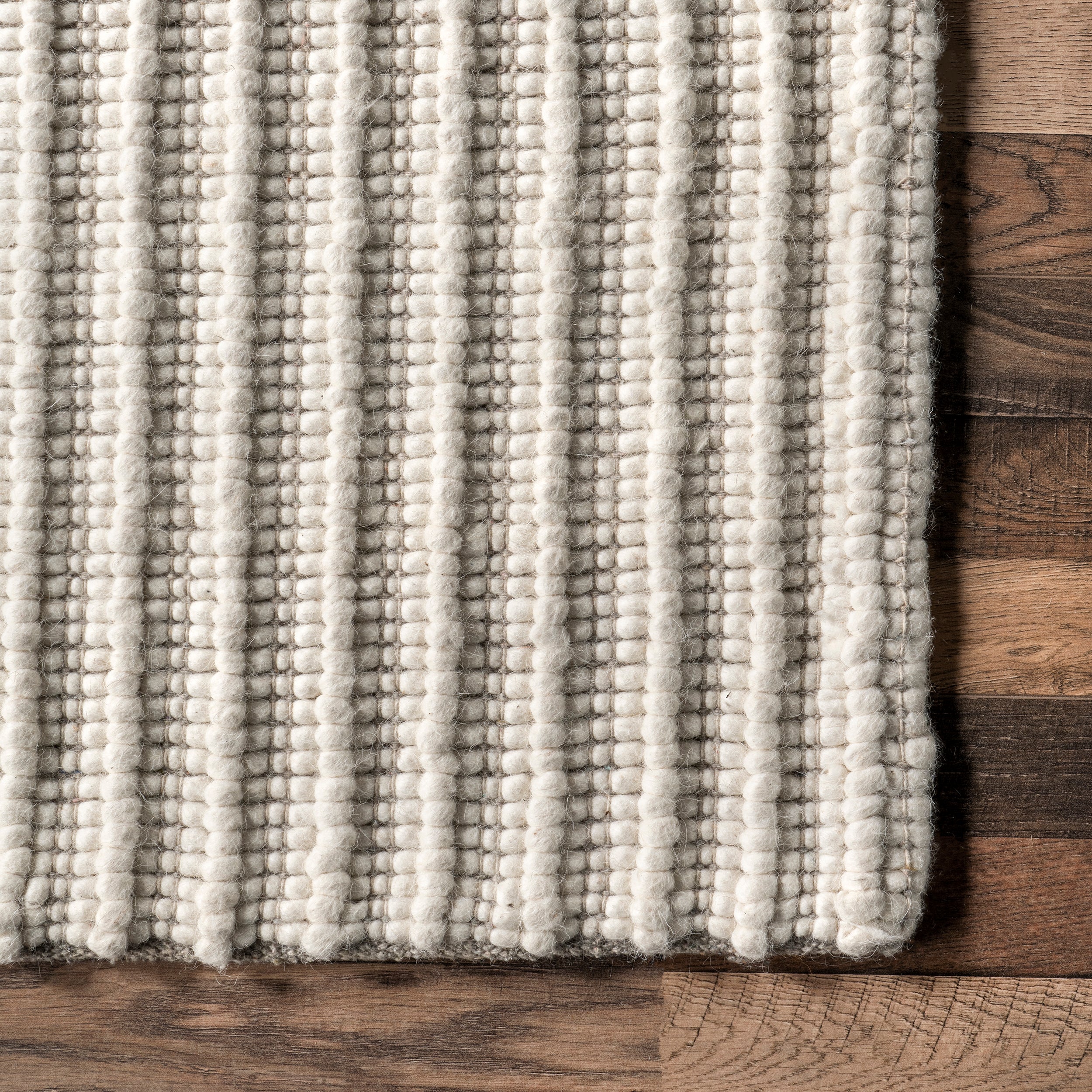 Dorene Contemporary High-Low Striped Wool Area Rug - Image 5
