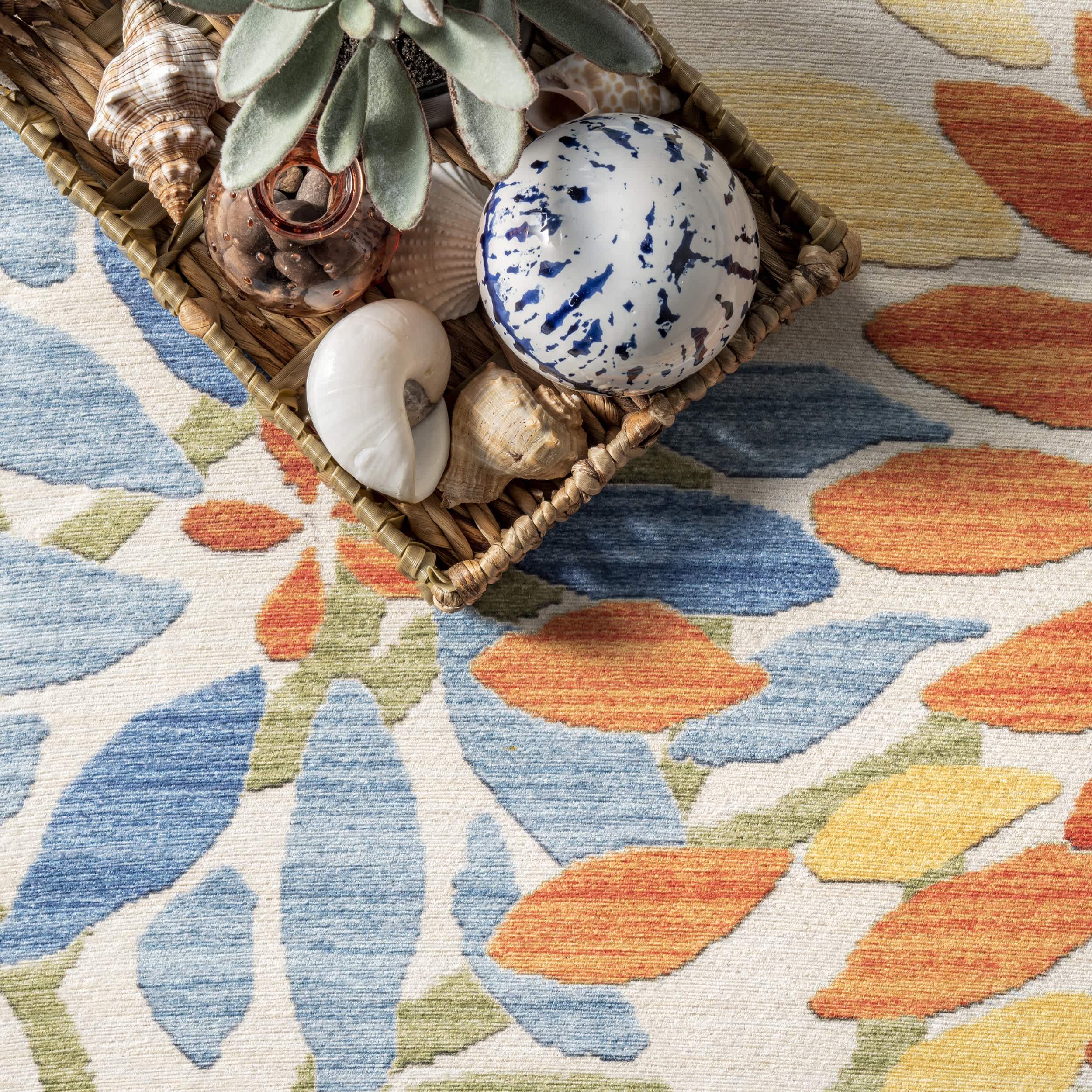 Rosana Floral Machine Washable Indoor/Outdoor Area Rug - Image 6