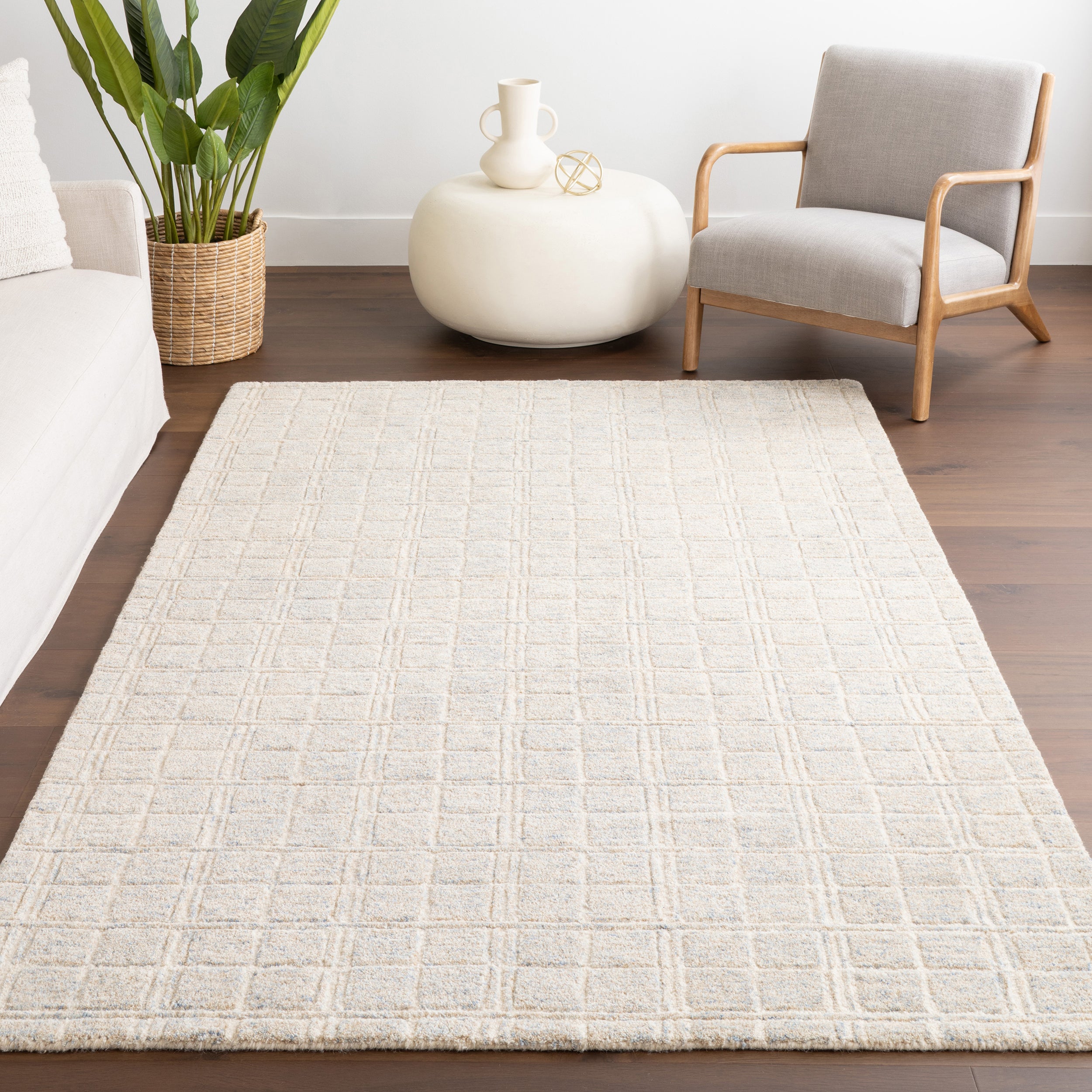 Camellia Checkered Wool Area Rug - Image 9