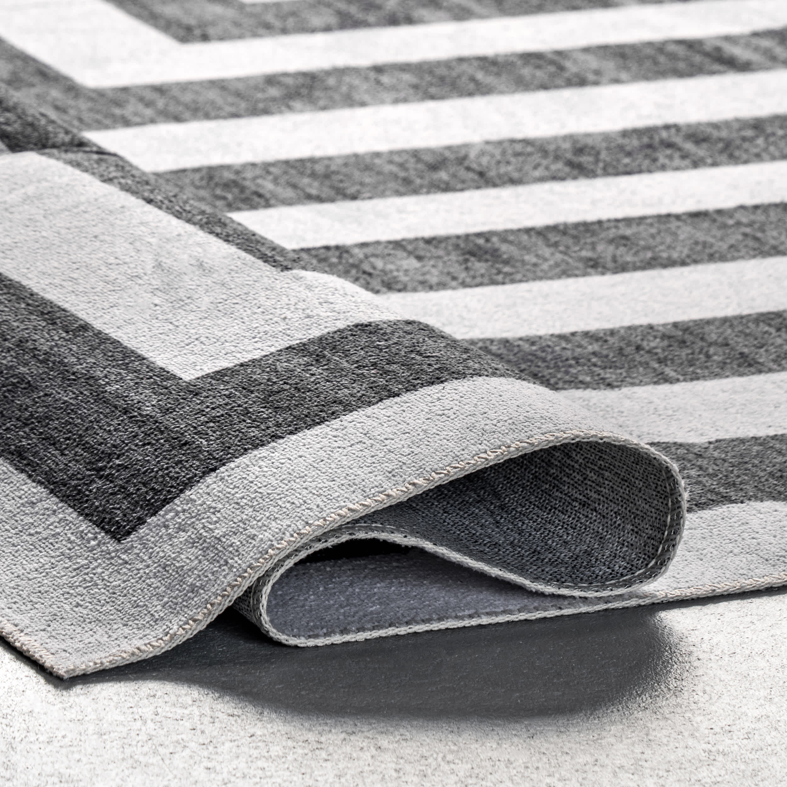 Sharri Modern Striped Machine Washable Area Rug - Image 4