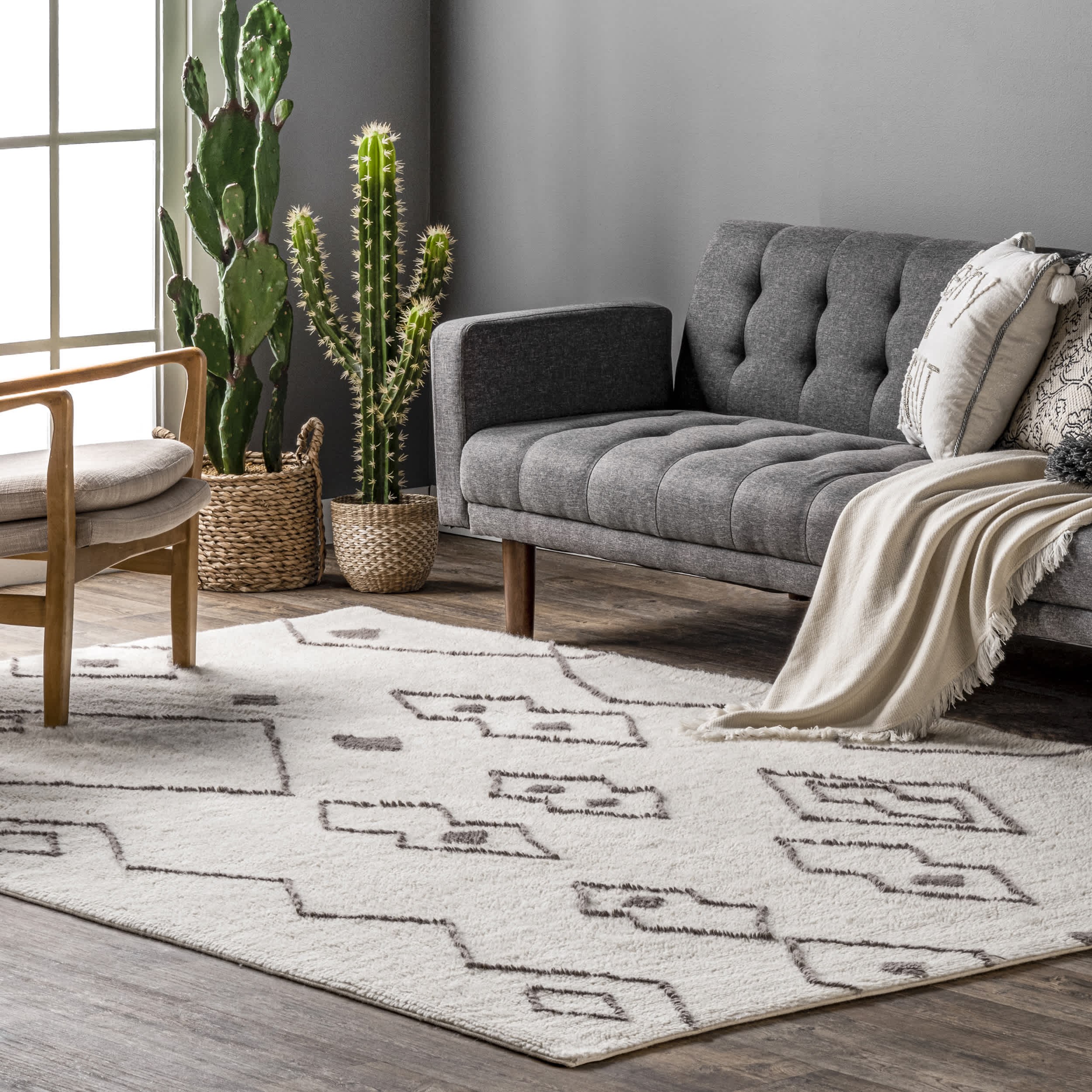 Moroccan Wool Washable Area Rug - Image 2