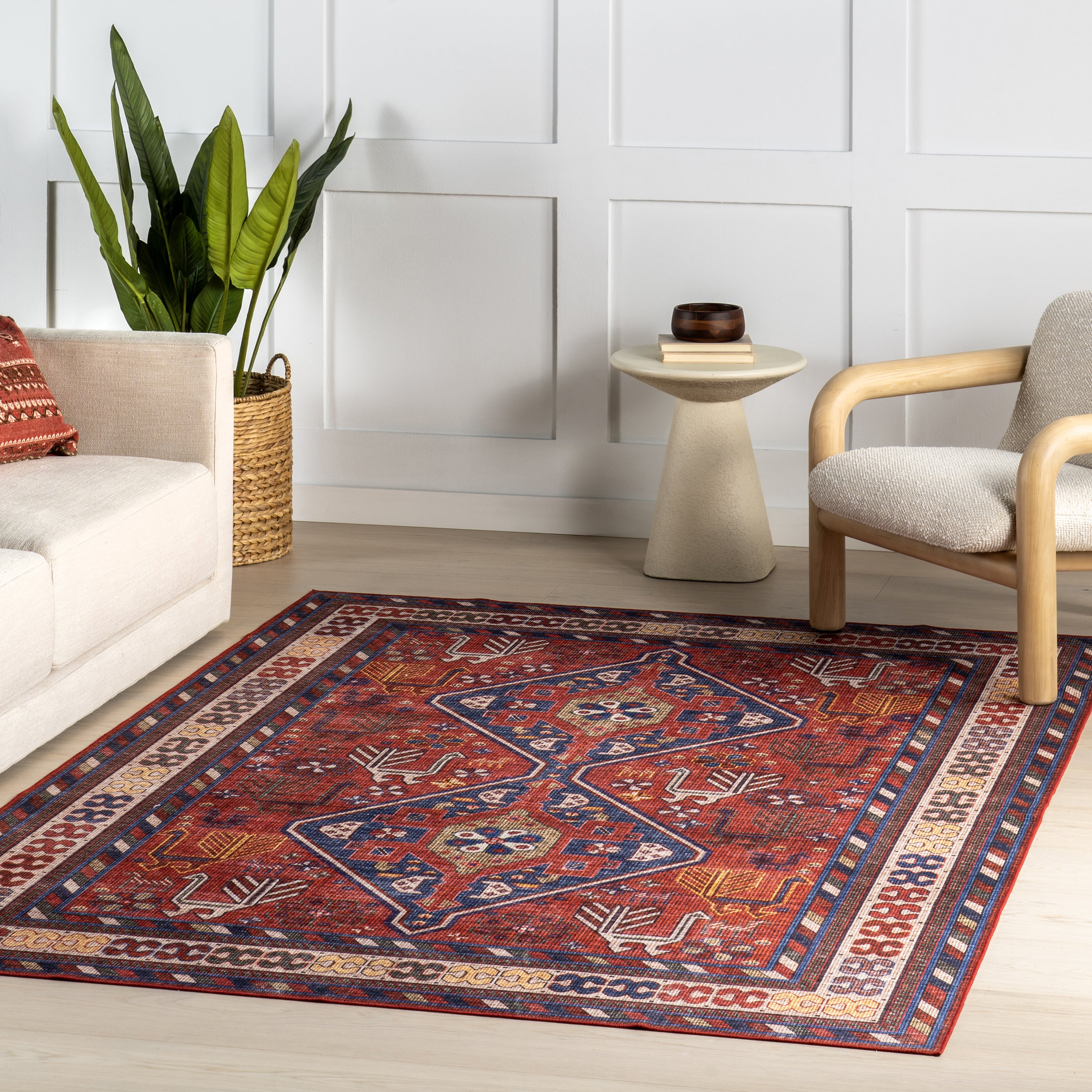 Damaris Splashguard Medallion Machine Washable Area Rug - Image 2