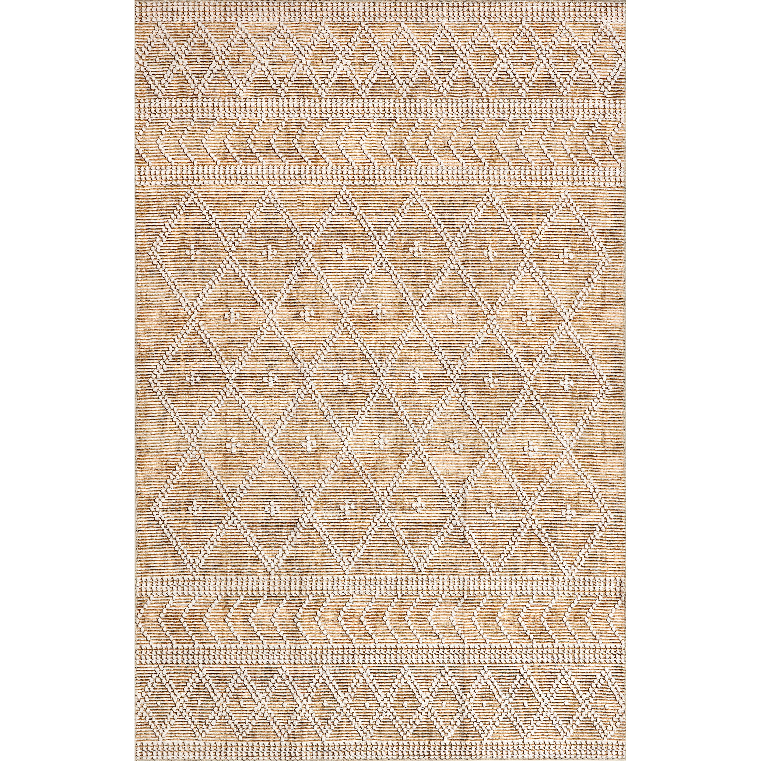 Úna Lattice Stain-Resistant Machine Washable Area Rug