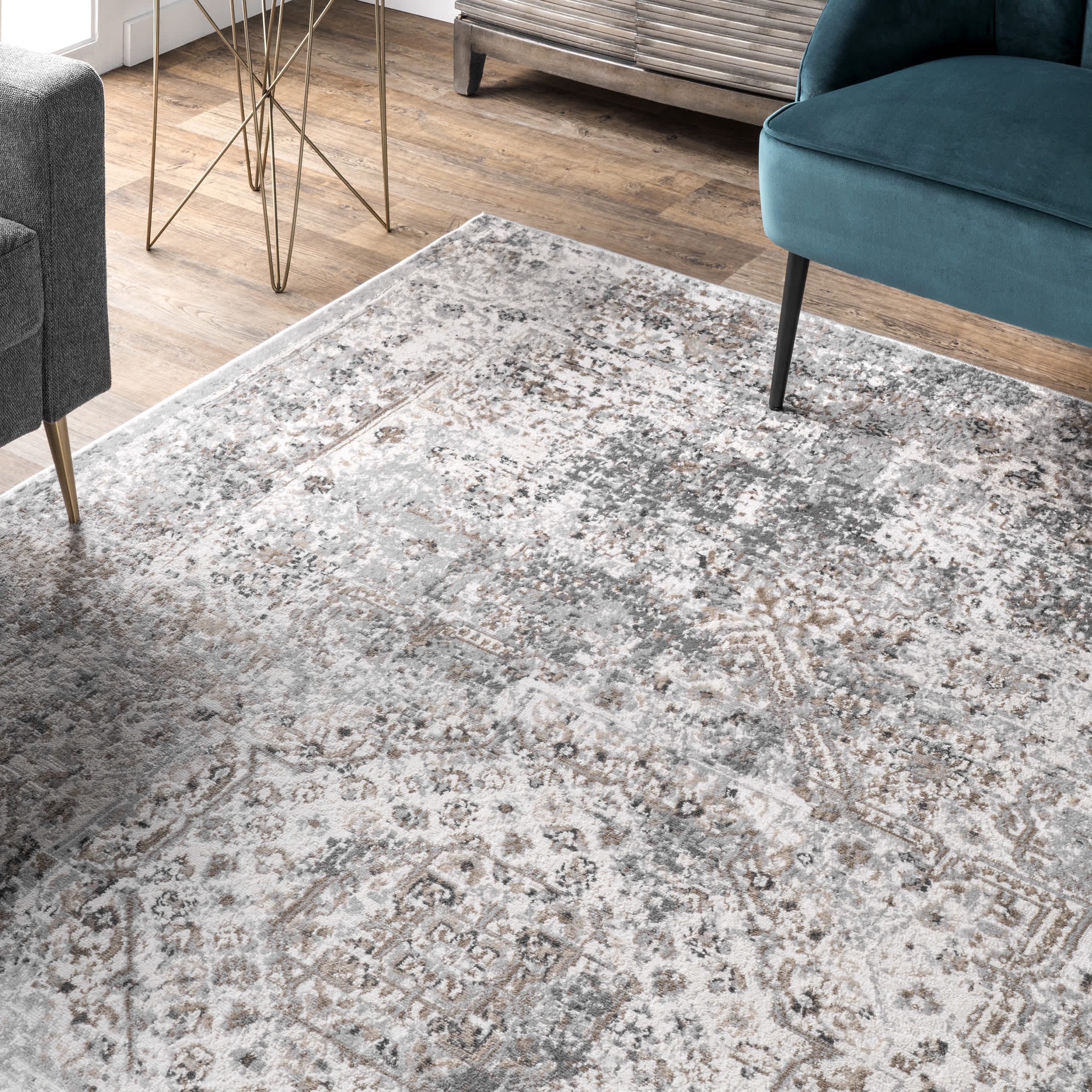 Lola Distressed Medallion Area Rug - Image 9
