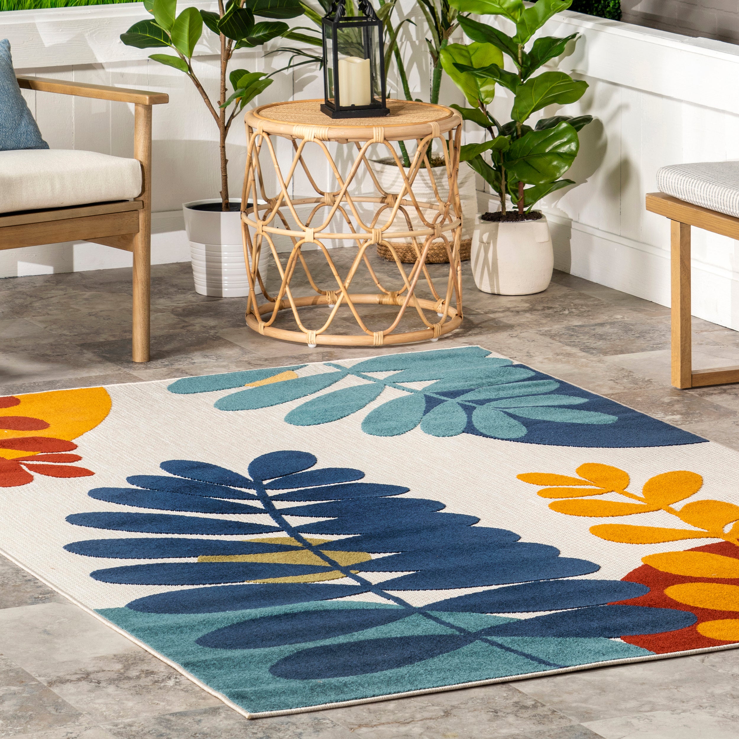 Julissa Colorful Floral Indoor/Outdoor Area Rug - Image 9