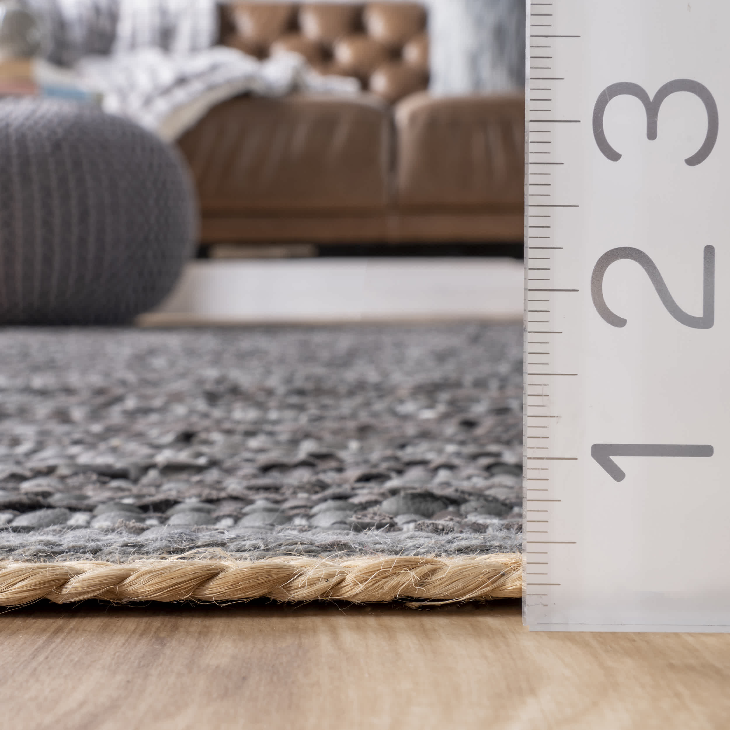 Sabby Hand Woven Leather Flatweave Area Rug - Image 9