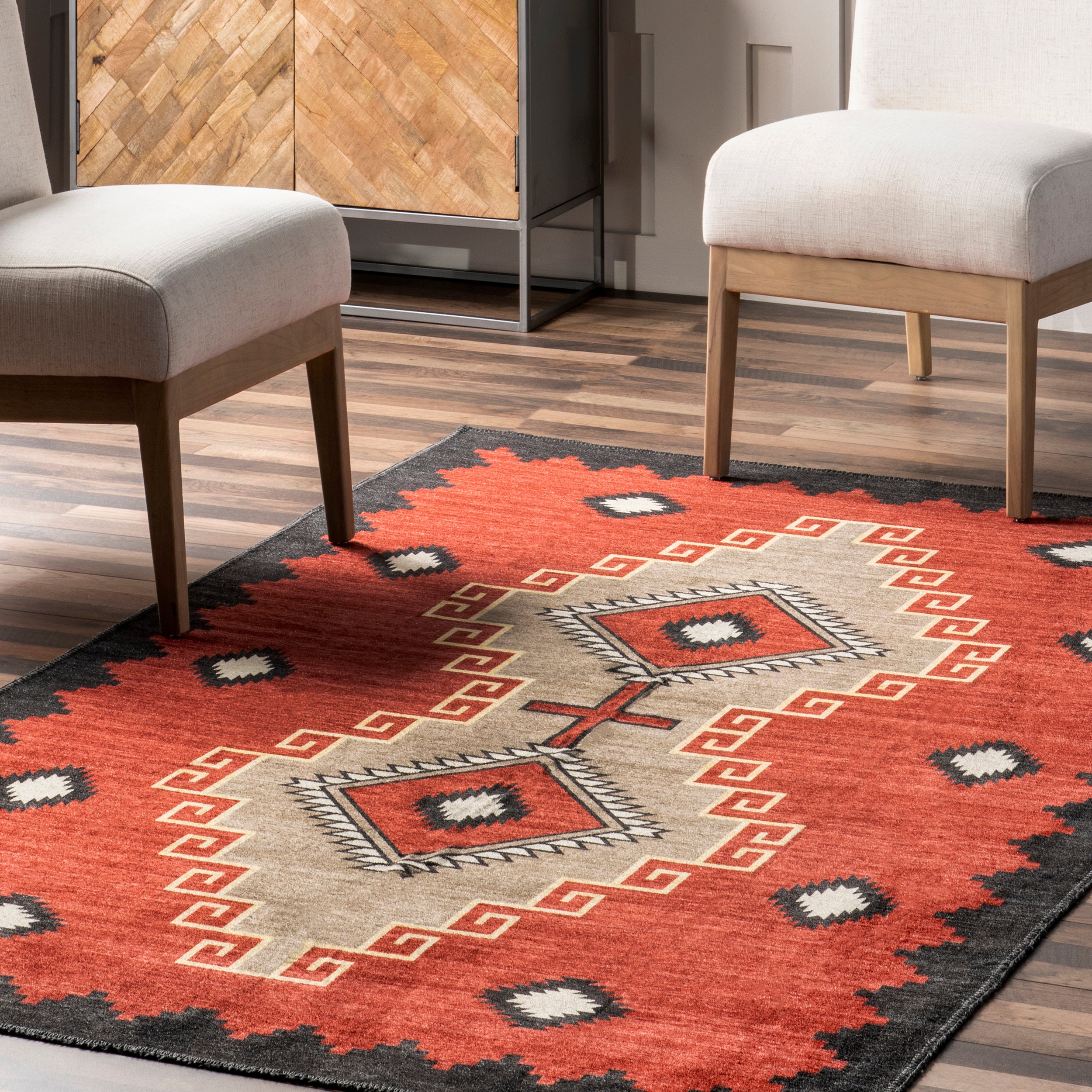 Imelda Aztec Machine Washable Area Rug - Image 9