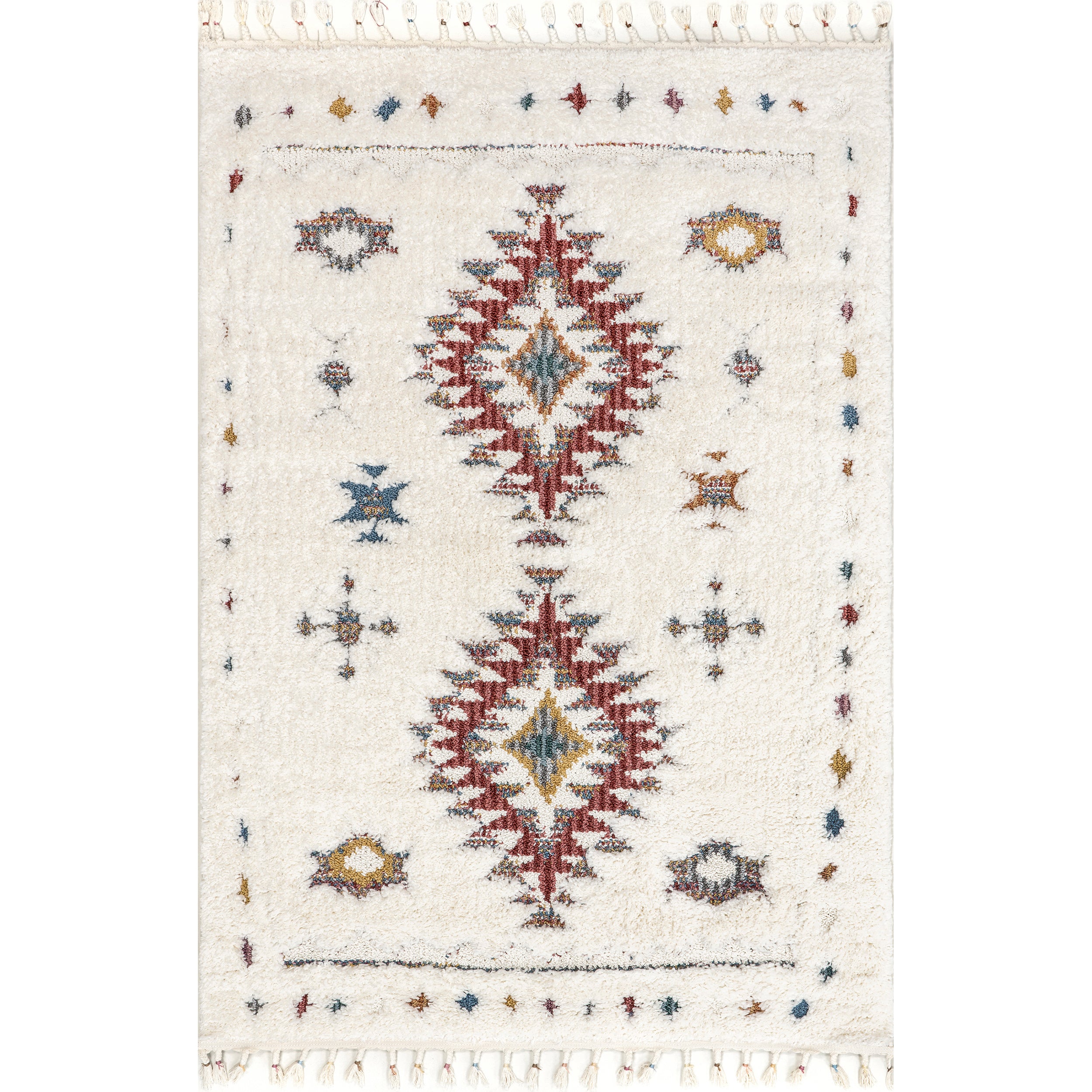 Jocelyn Tribal Shag Tasseled Area Rug - Image 21
