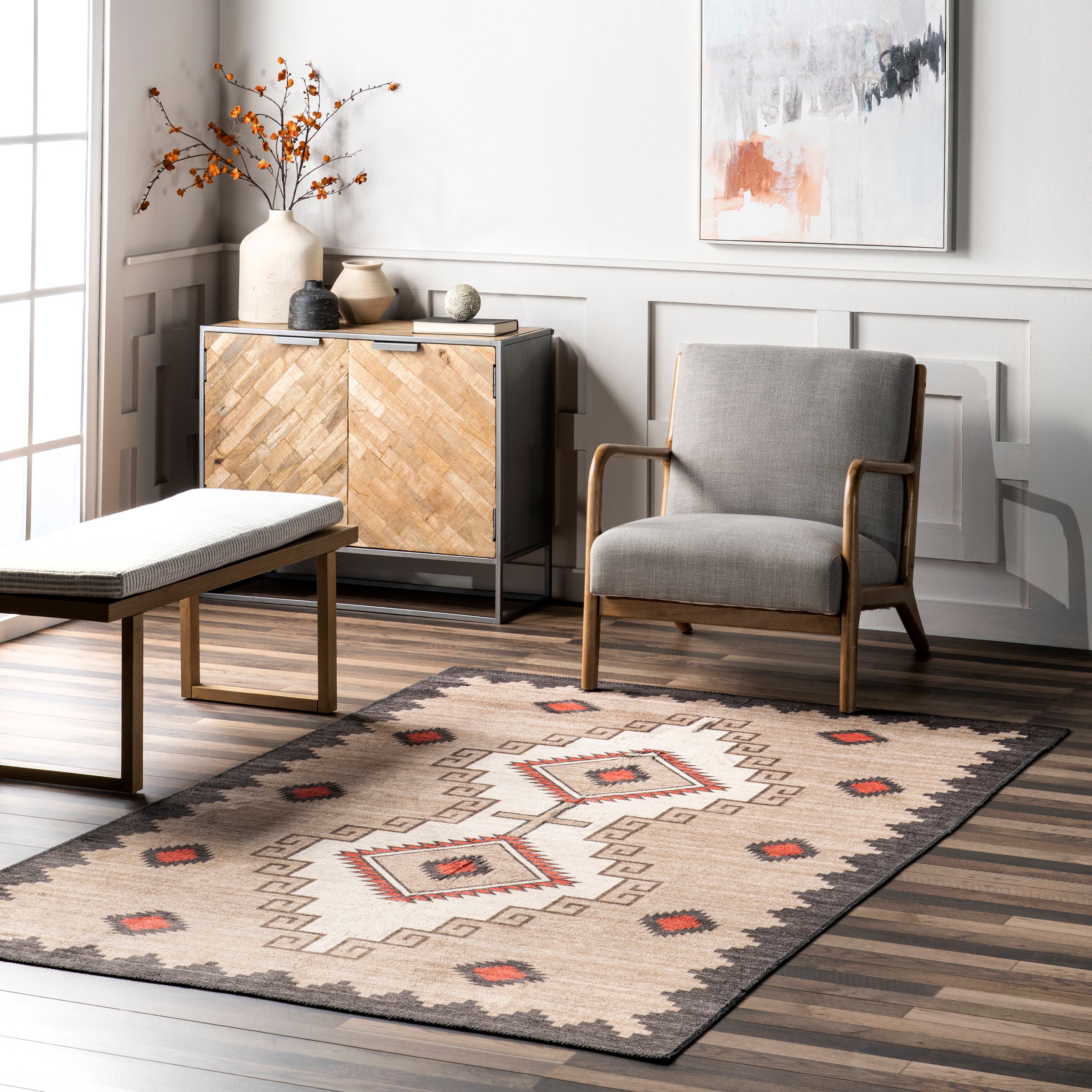 Imelda Aztec Machine Washable Area Rug - Image 20