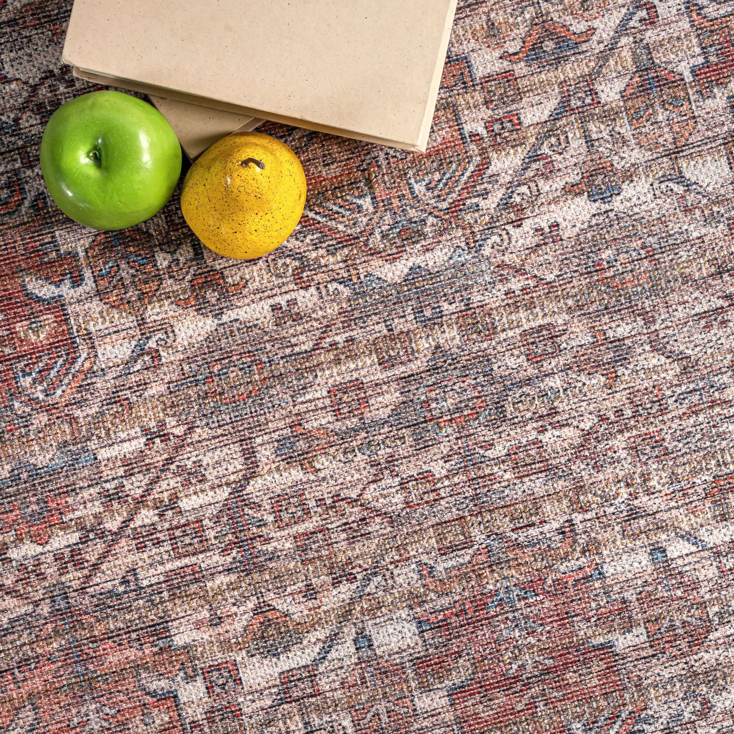 Marilyn Machine Washable Distressed Persian Border Area Rug - Image 5