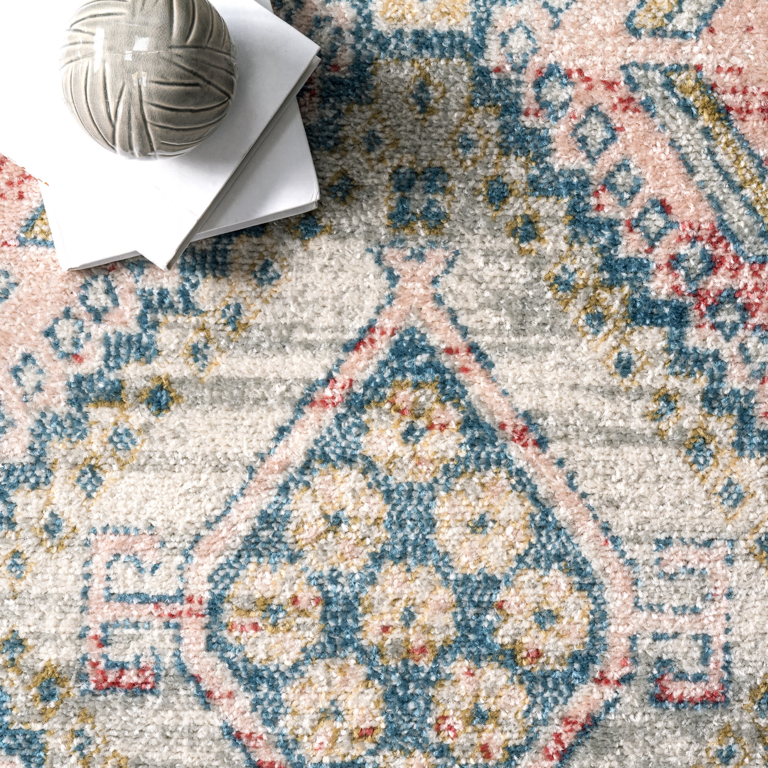Louise Tribal Diamond Area Rug - Image 6