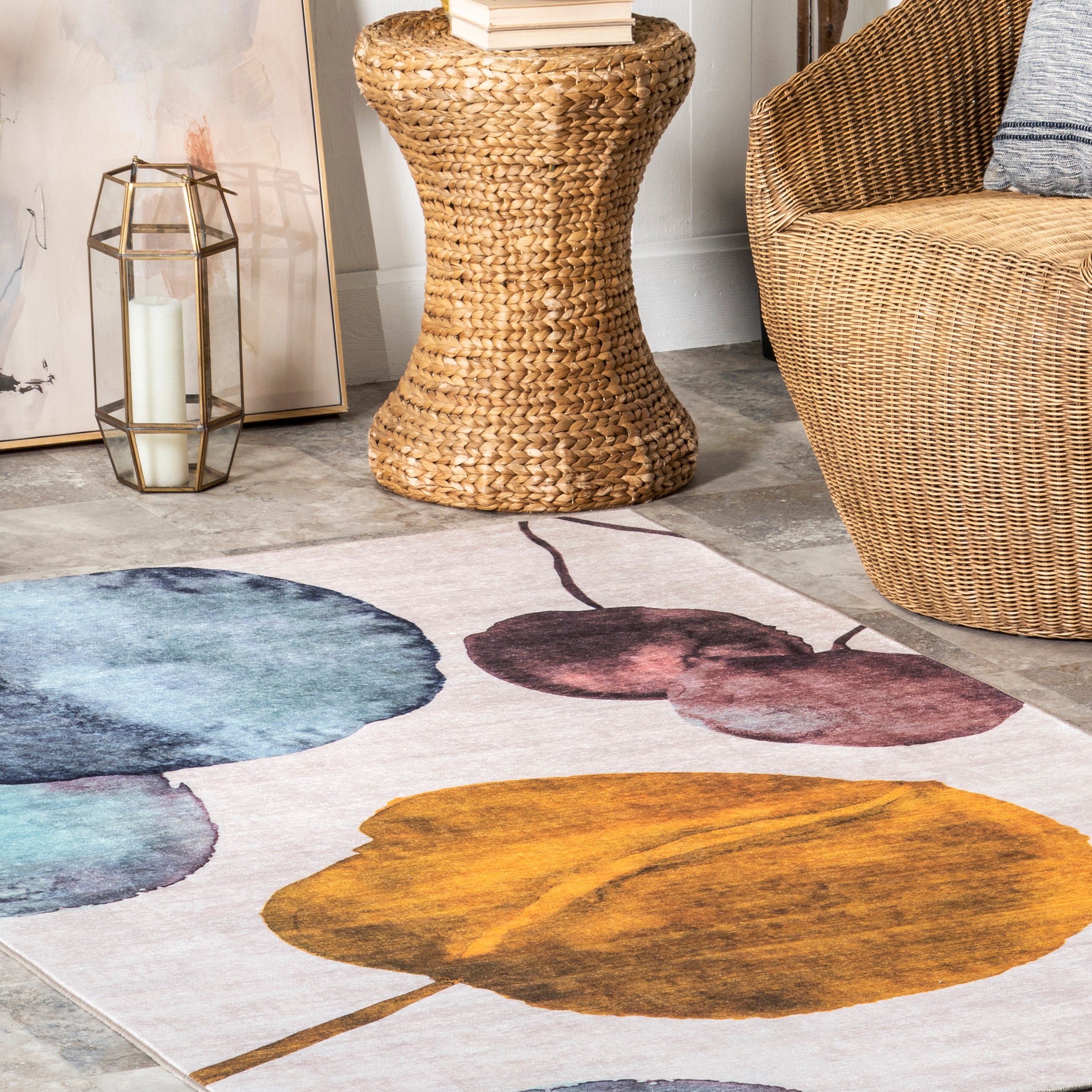 Kristy Leaves Machine Washable Indoor/Outdoor Area Rug - Image 9