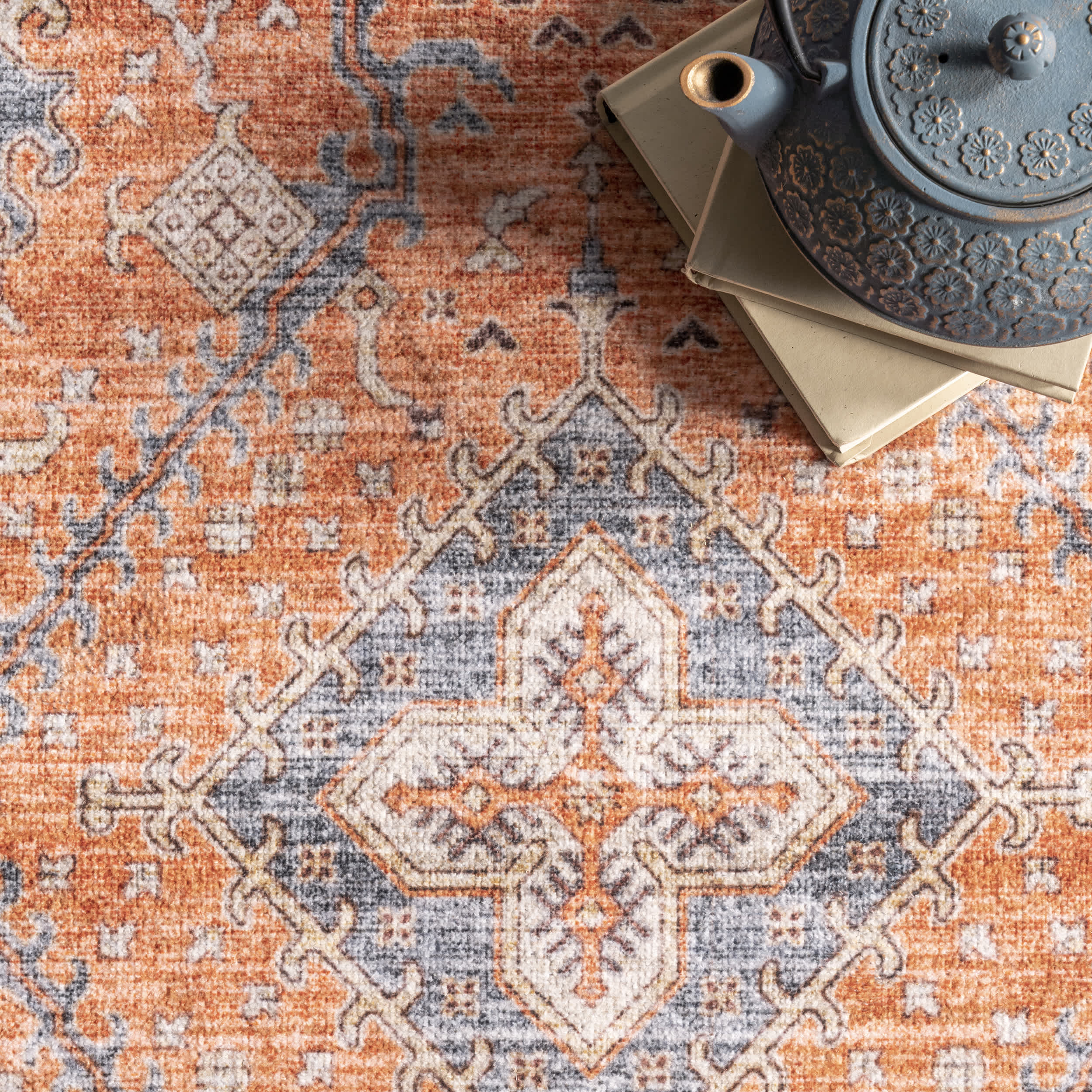 Sky Machine Washable Global Inspired Area Rug - Image 6