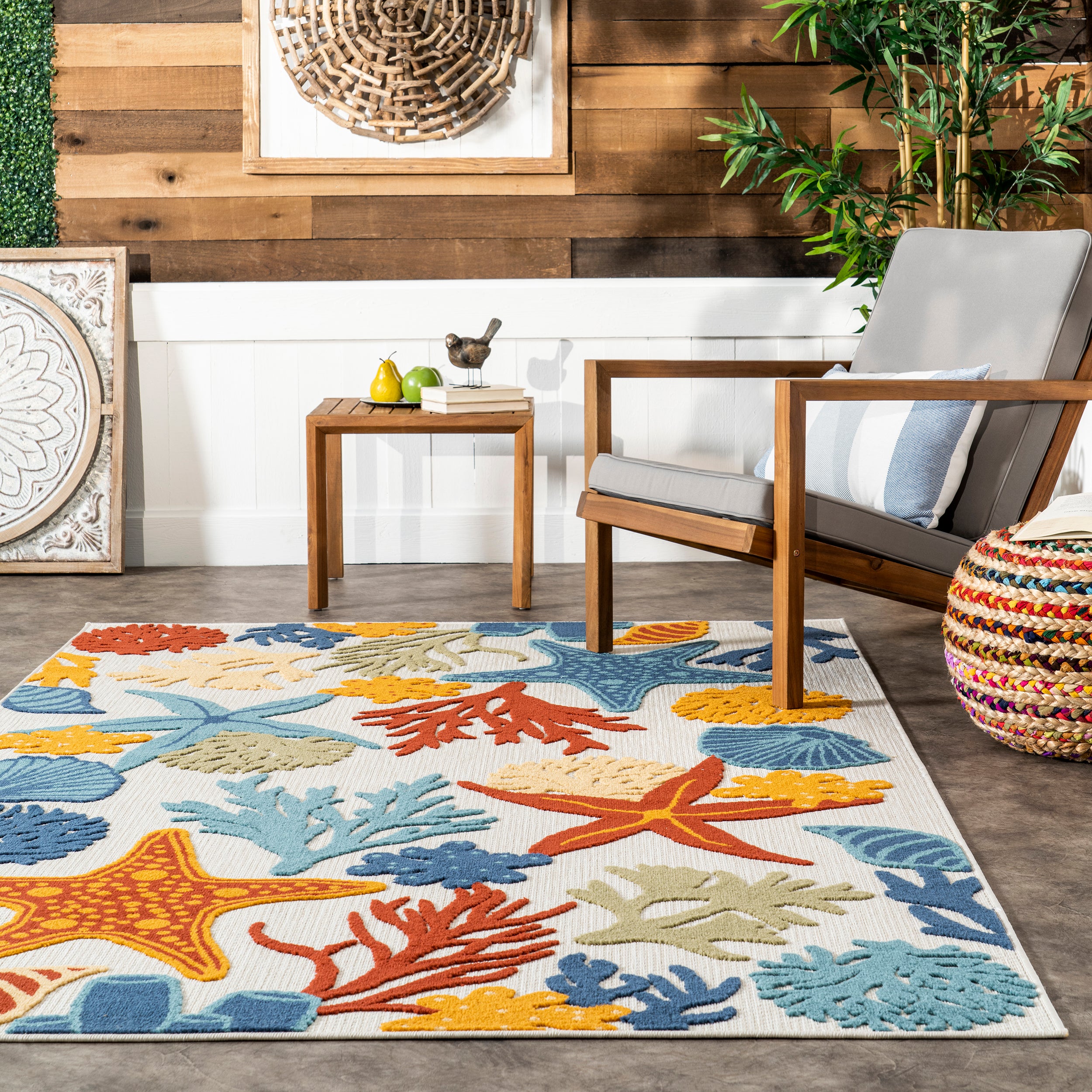 Kourtney Nautical Starfish Indoor/Outdoor Area Rug - Image 8