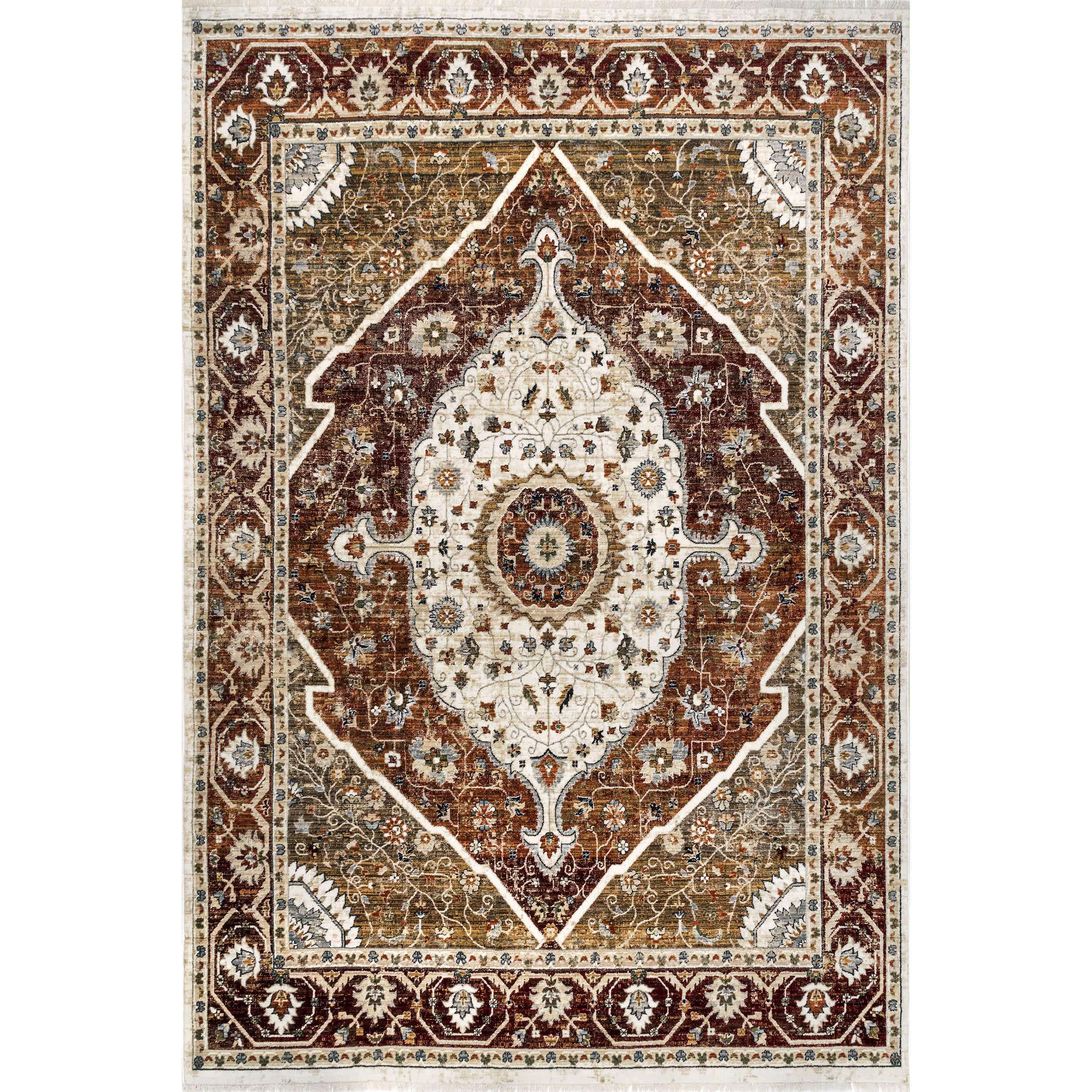 Jaime Traditional Medallion Fringe Area Rug