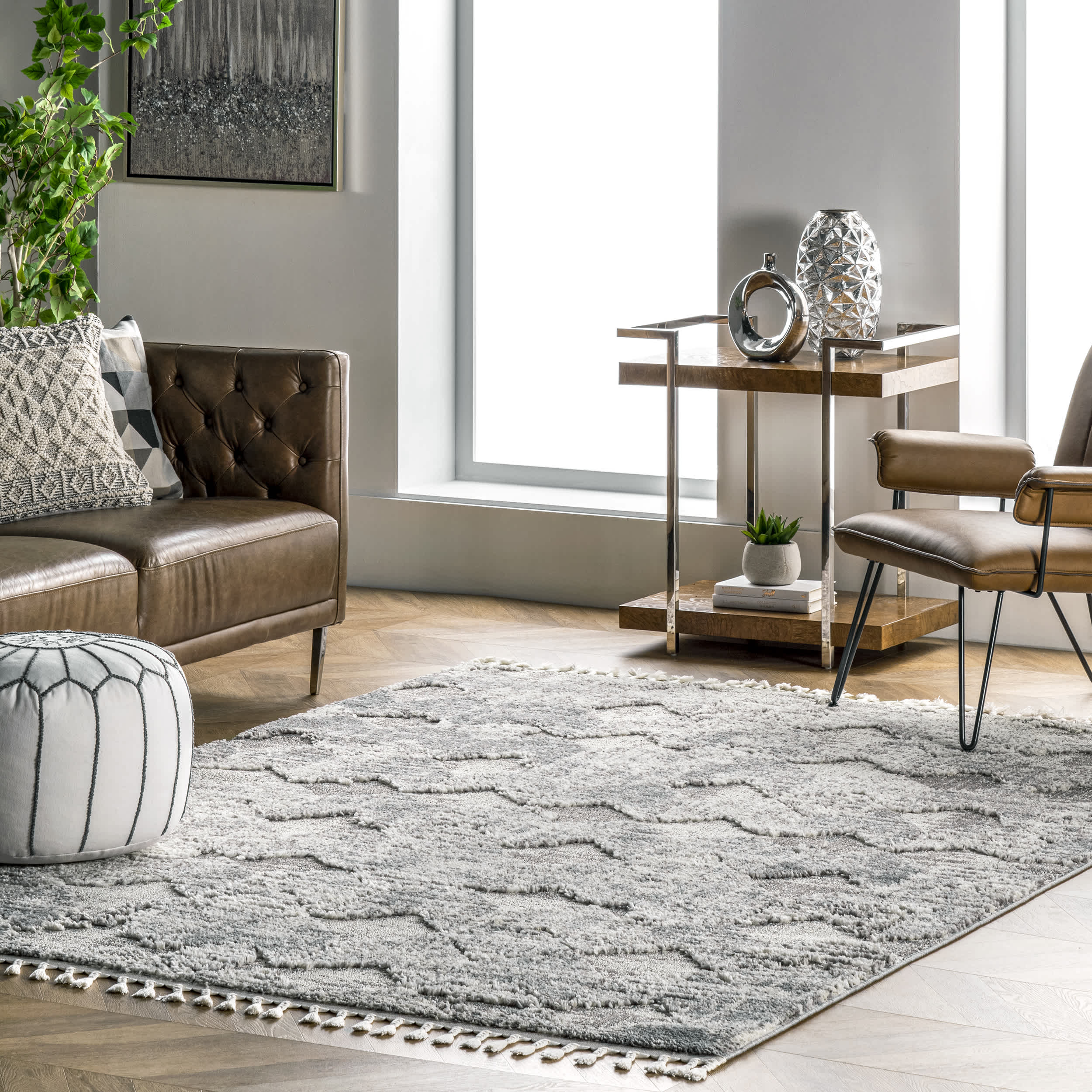 Agata Textured Tassel Area Rug - Image 2
