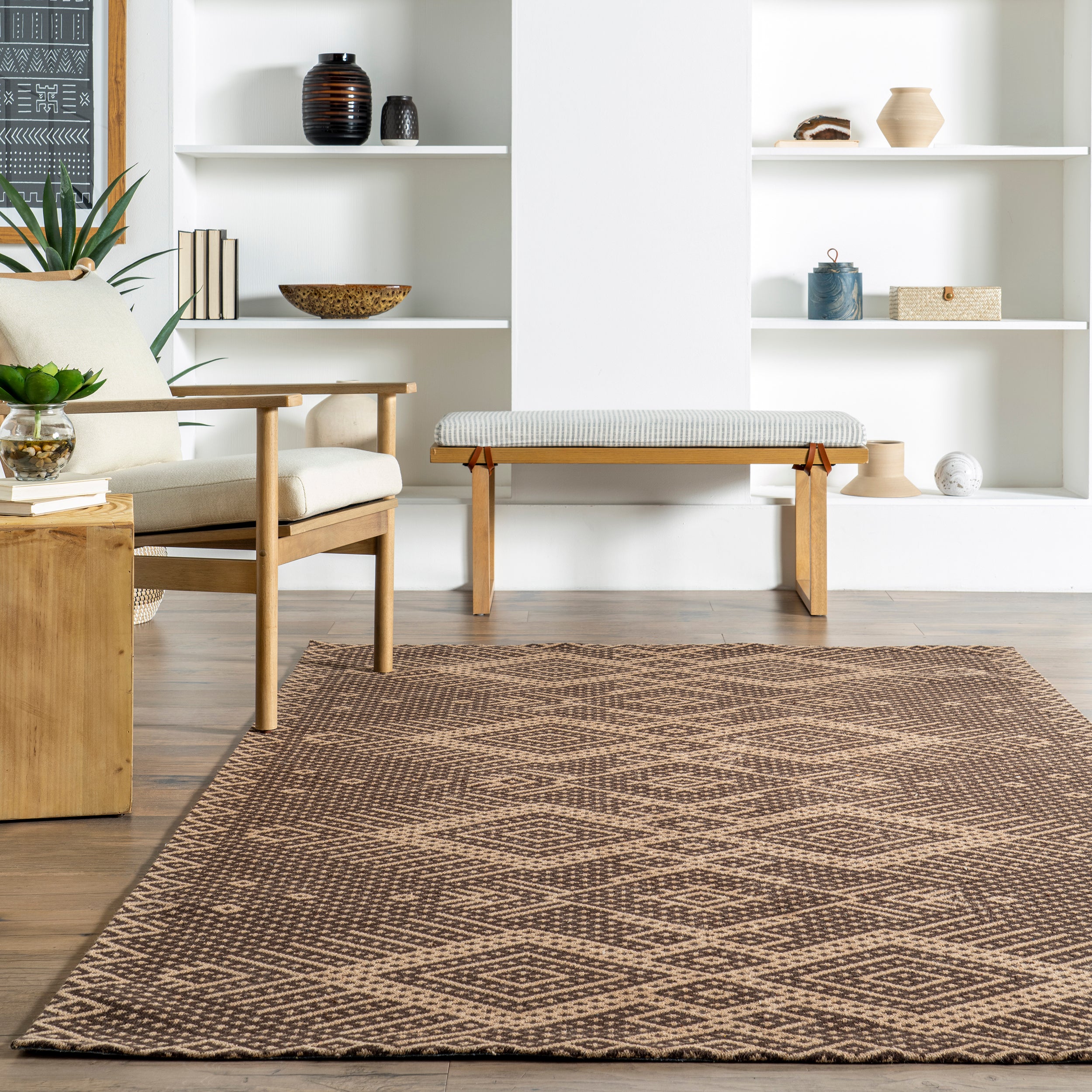 Leith Geometric Cotton-Blend Area Rug - Image 8