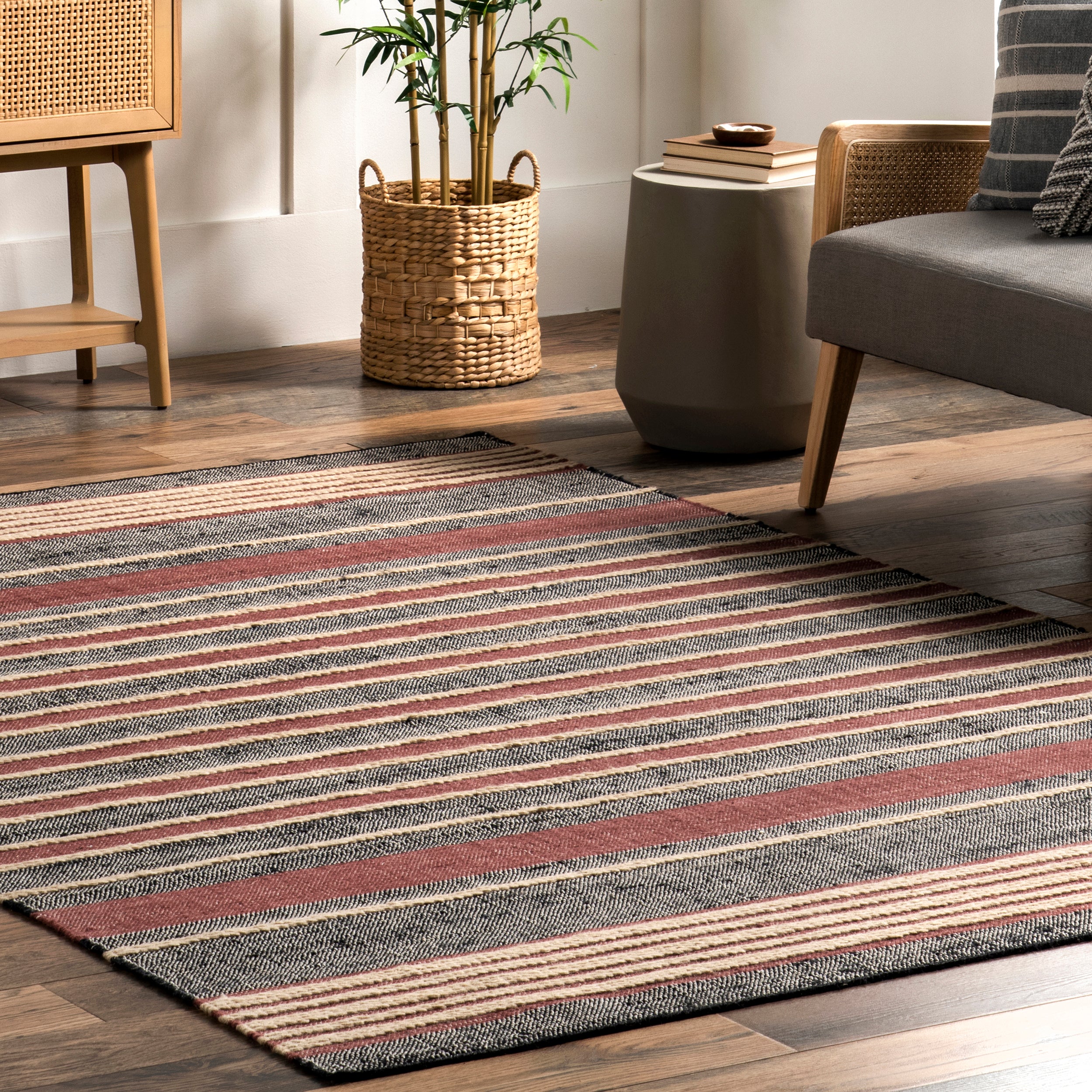 Wendi Striped Jute and Wool Area RUg - Image 9