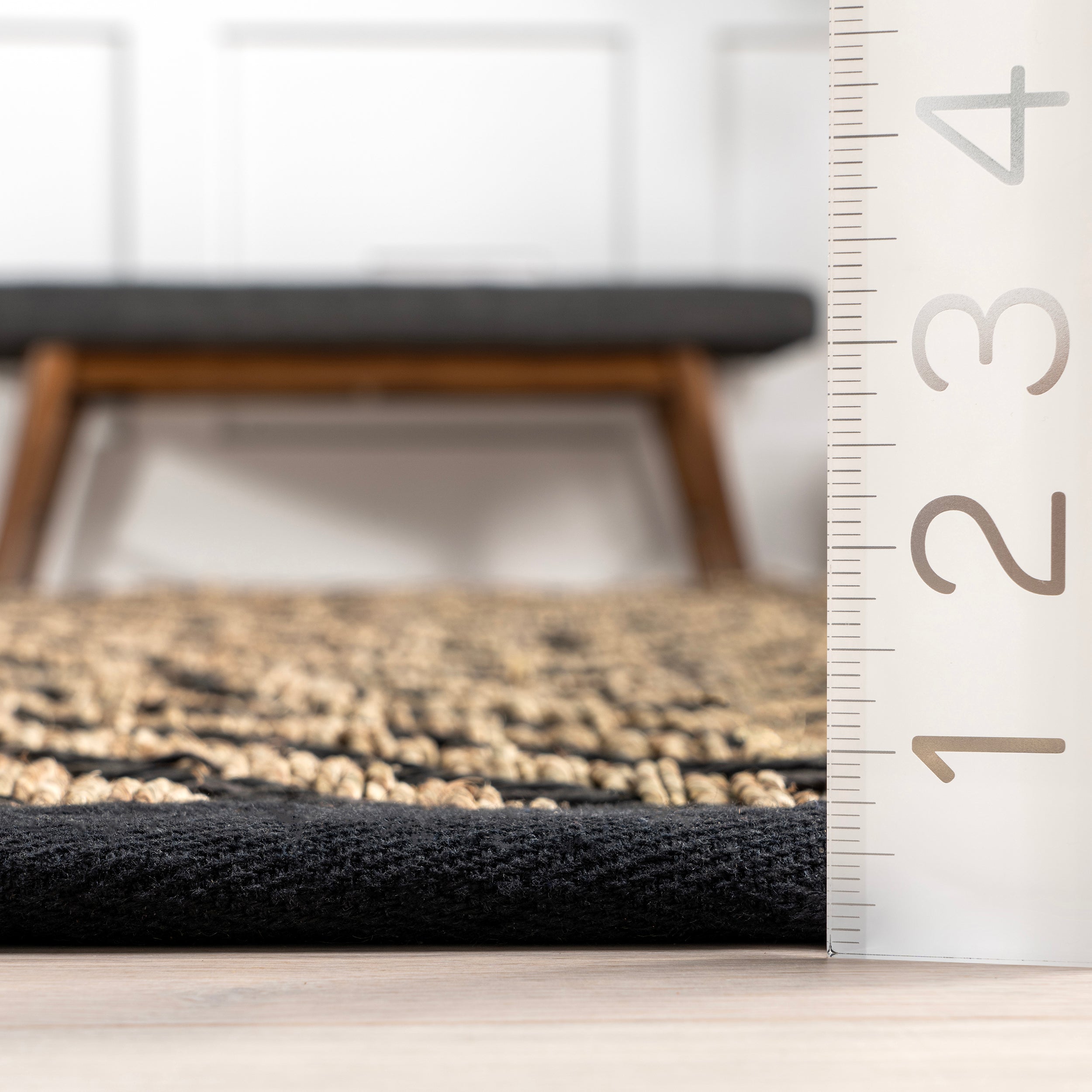 Meara Geometric Striped Seagrass Area Rug - Image 12