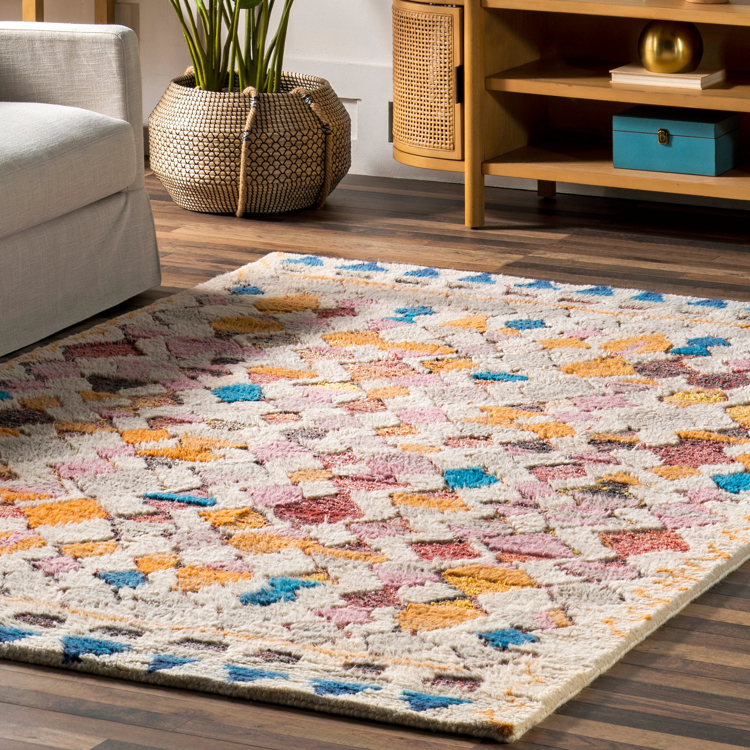 Hand Tufted Moroccan Helaine Shaggy Area Rug - Image 9