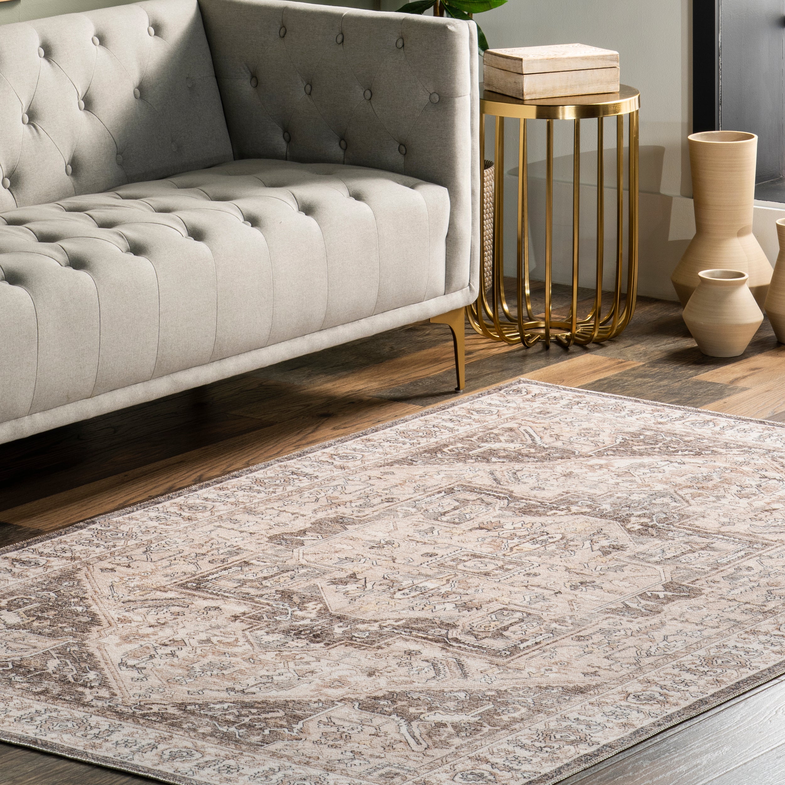 Brielle Machine Washable Vintage Medallion Area Rug - Image 22