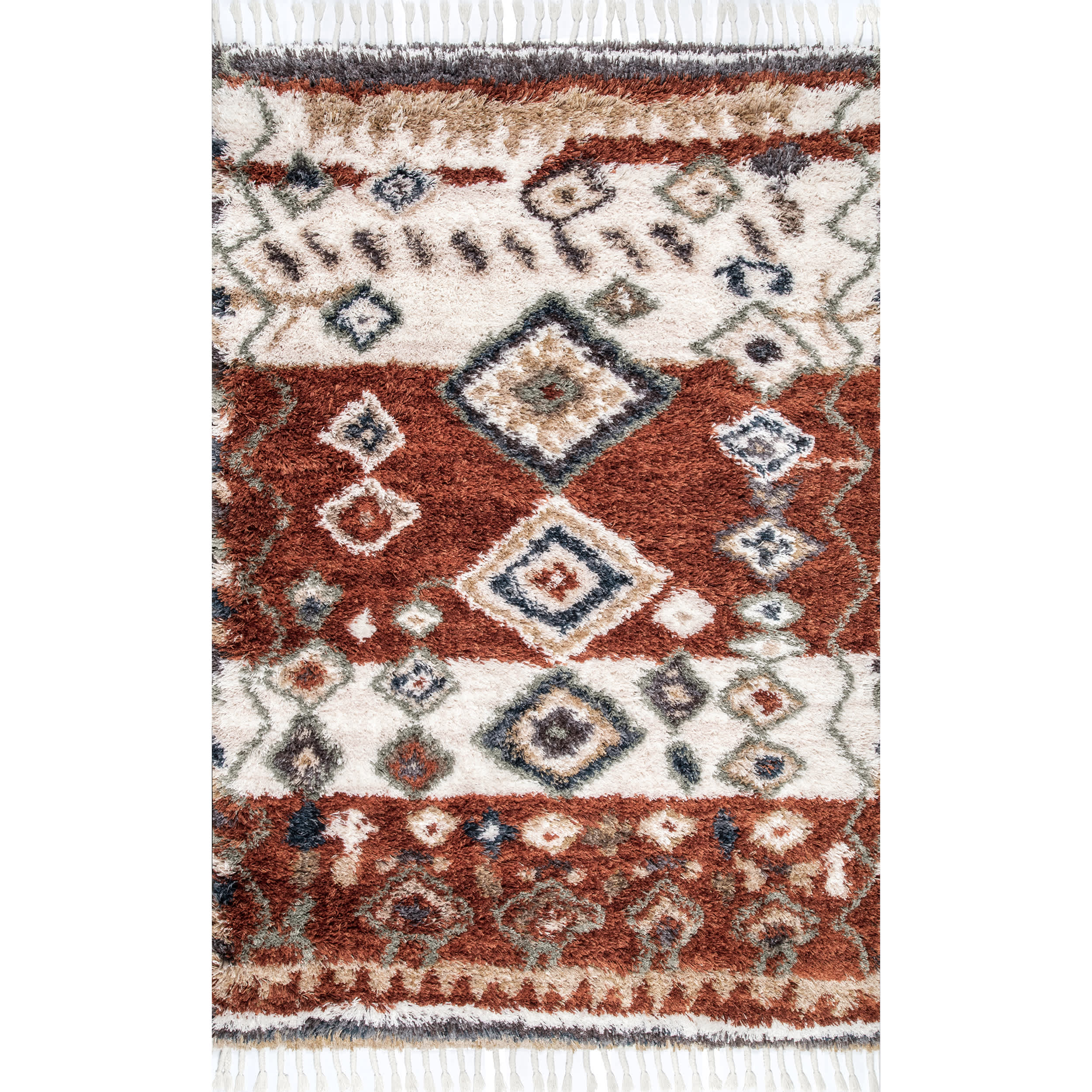 Southwestern Rosemarie Moroccan Tassel Shag Area Rug