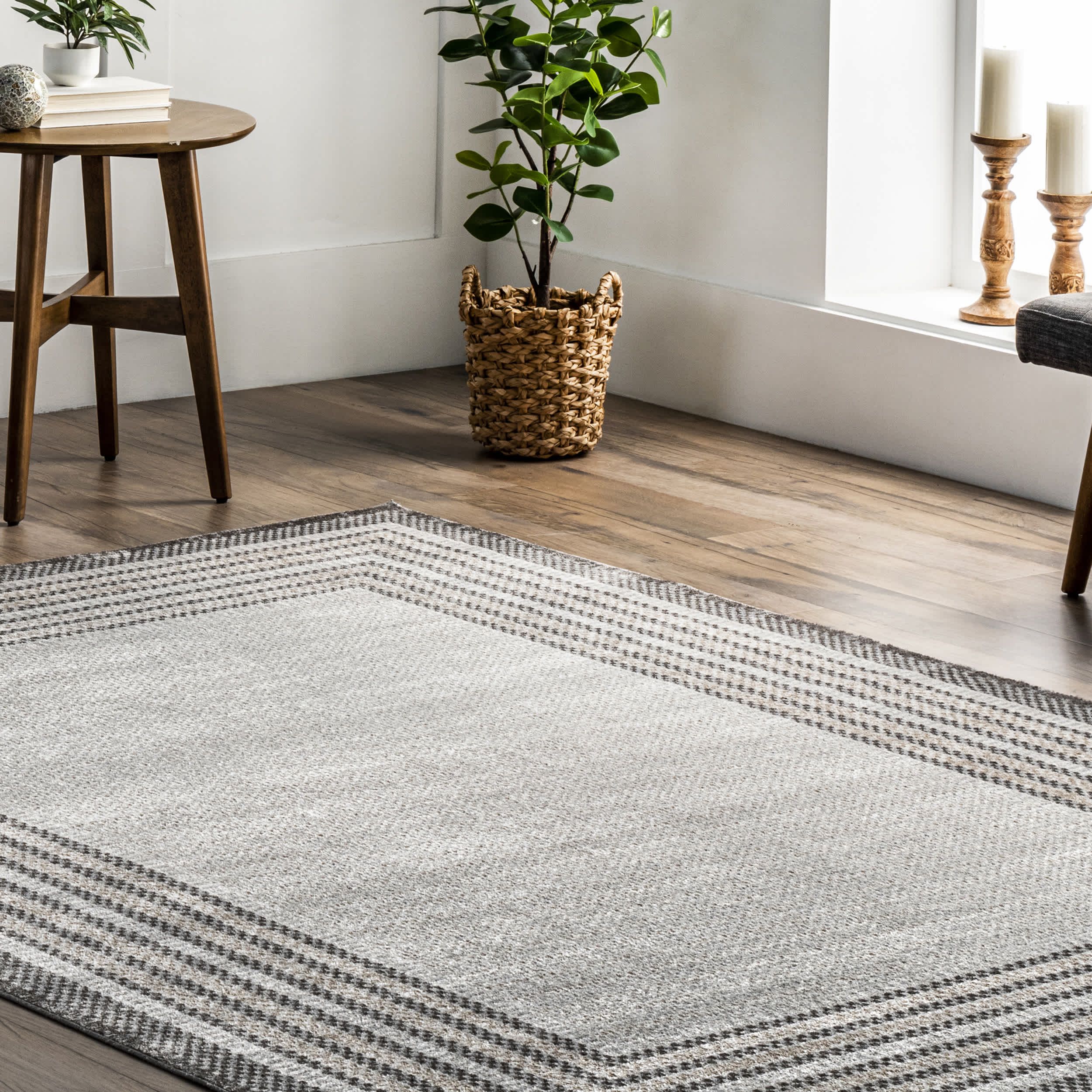 Anya Washable Bordered Area Rug - Image 9
