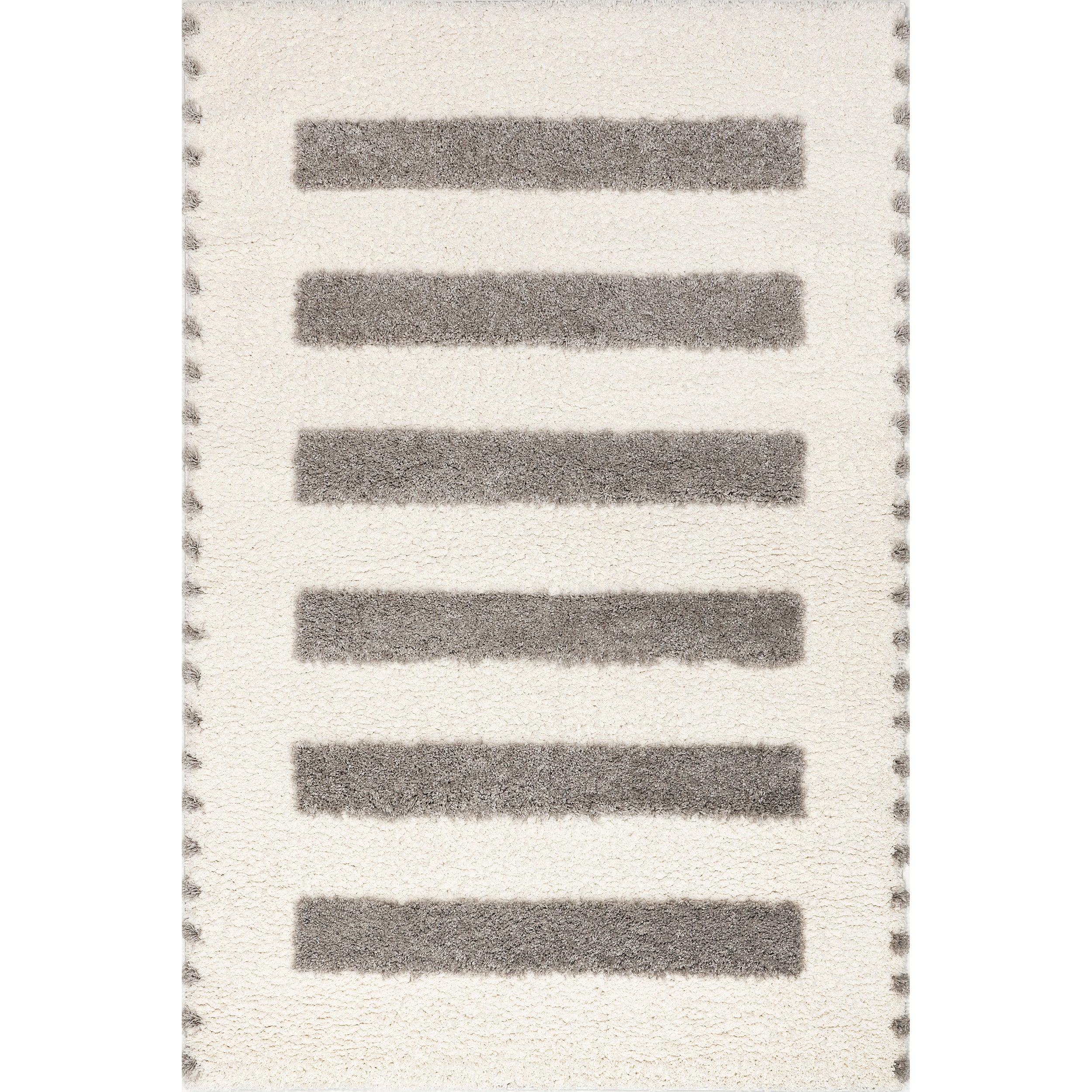 Jasmina High/Low Striped Shag Area Rug