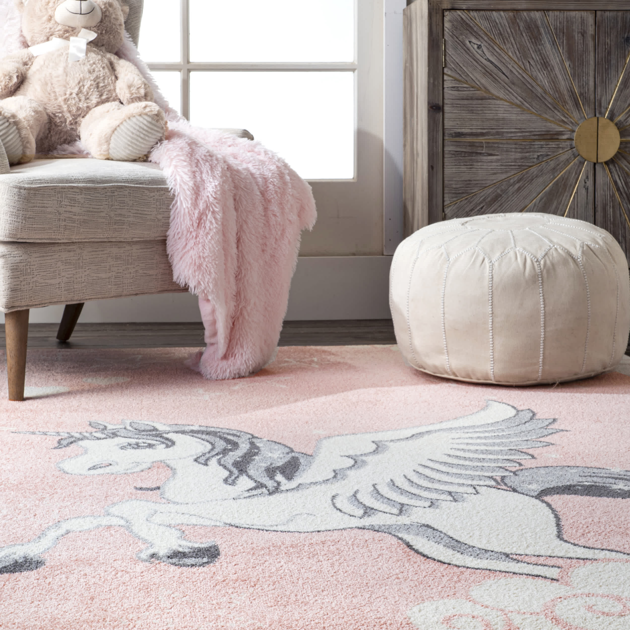 Emmie Flying Unicorn Nursery Area Rug - Image 8