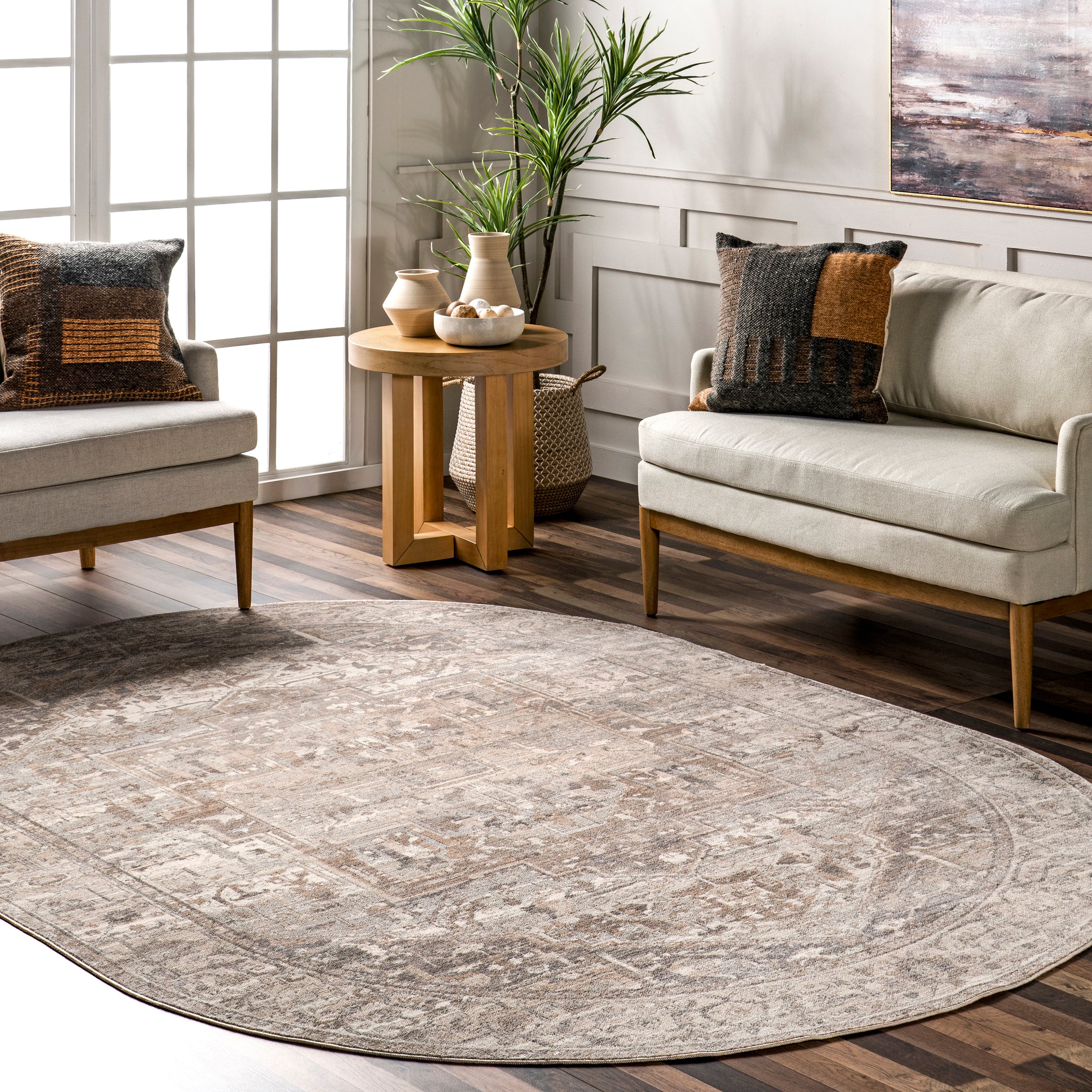 Harriet Vintage Medallion Fringe Area Rug - Image 20
