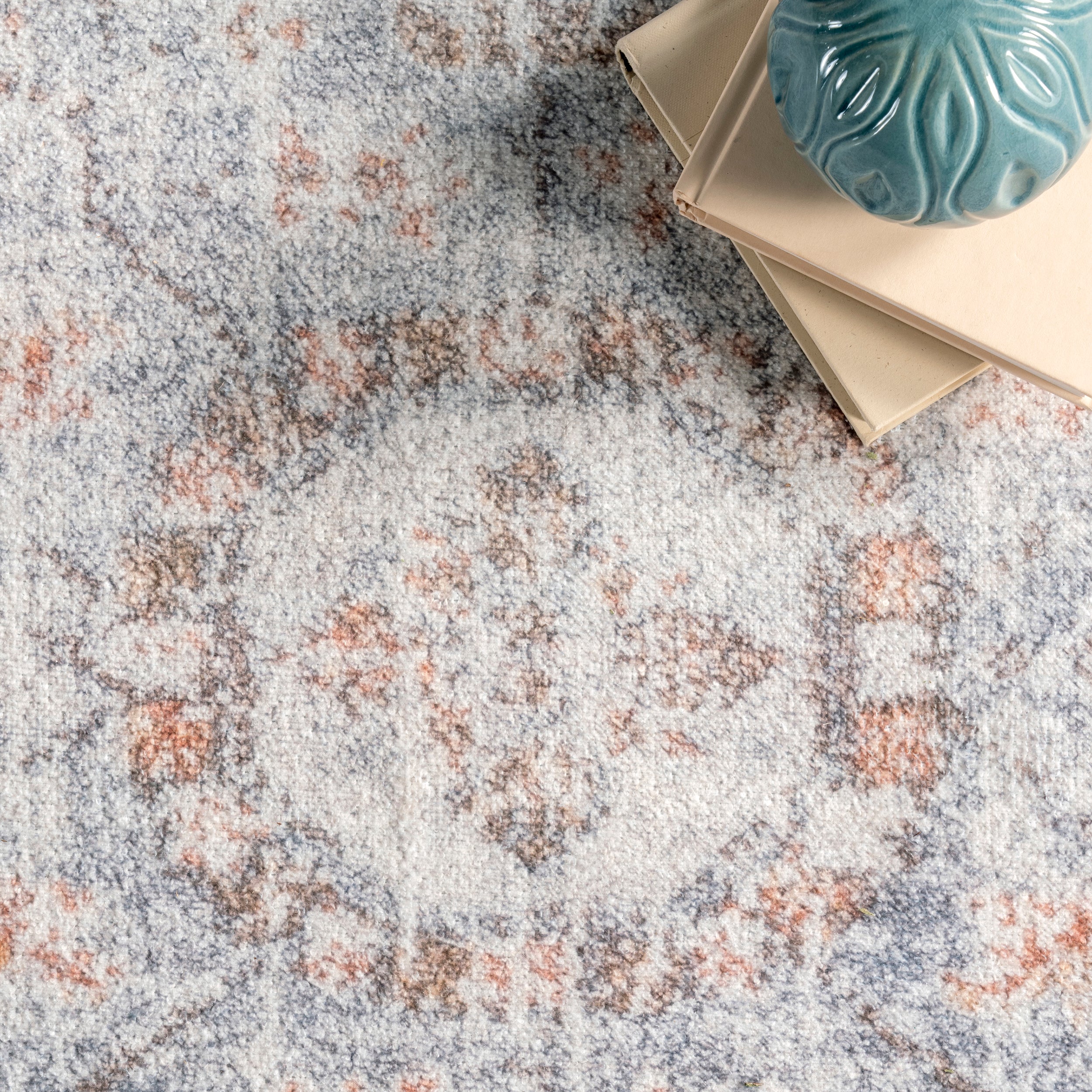 Jacquie Machine Washable Vintage Floral Area Rug - Image 19