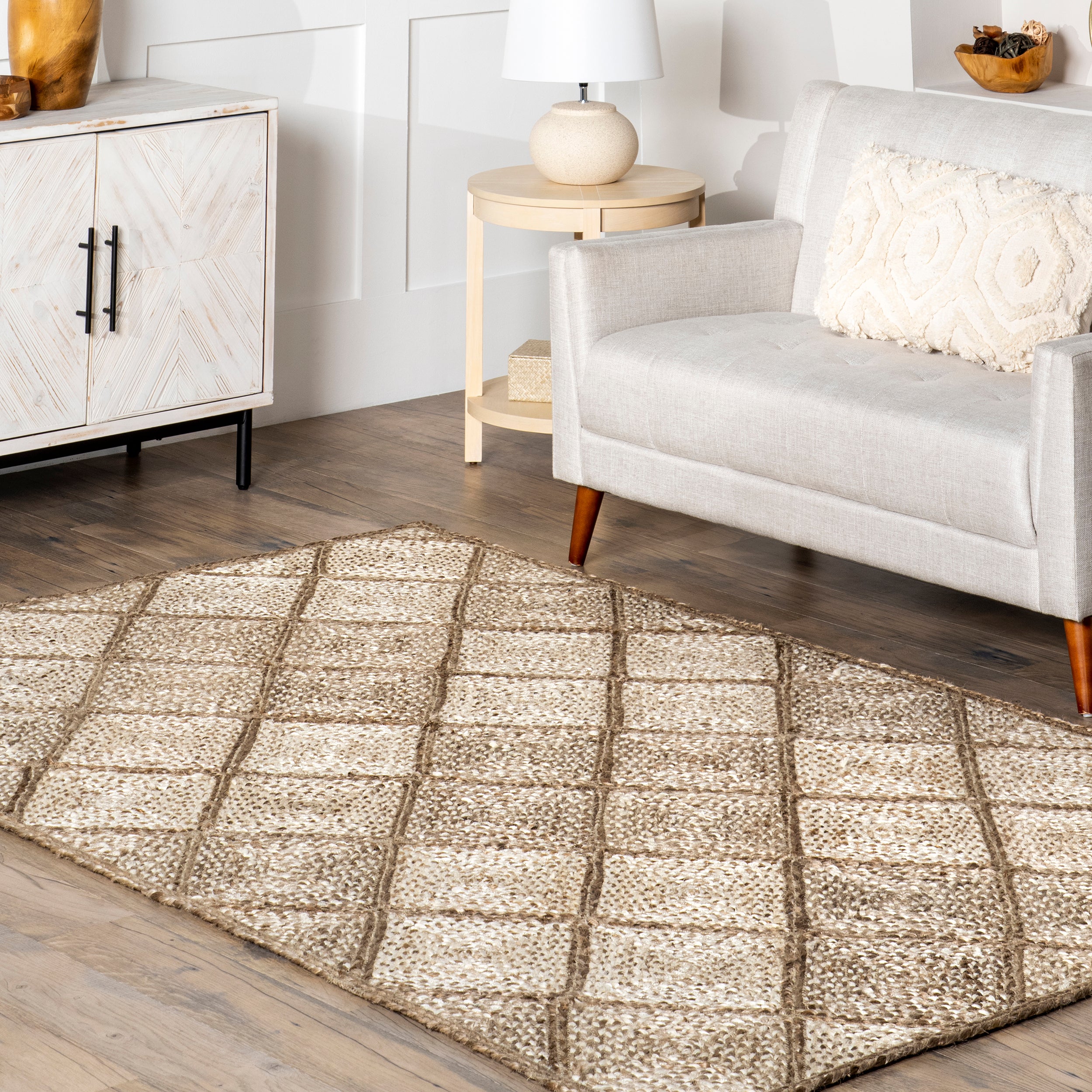 Meja Moroccan Lattice Jute Area Rug - Image 9
