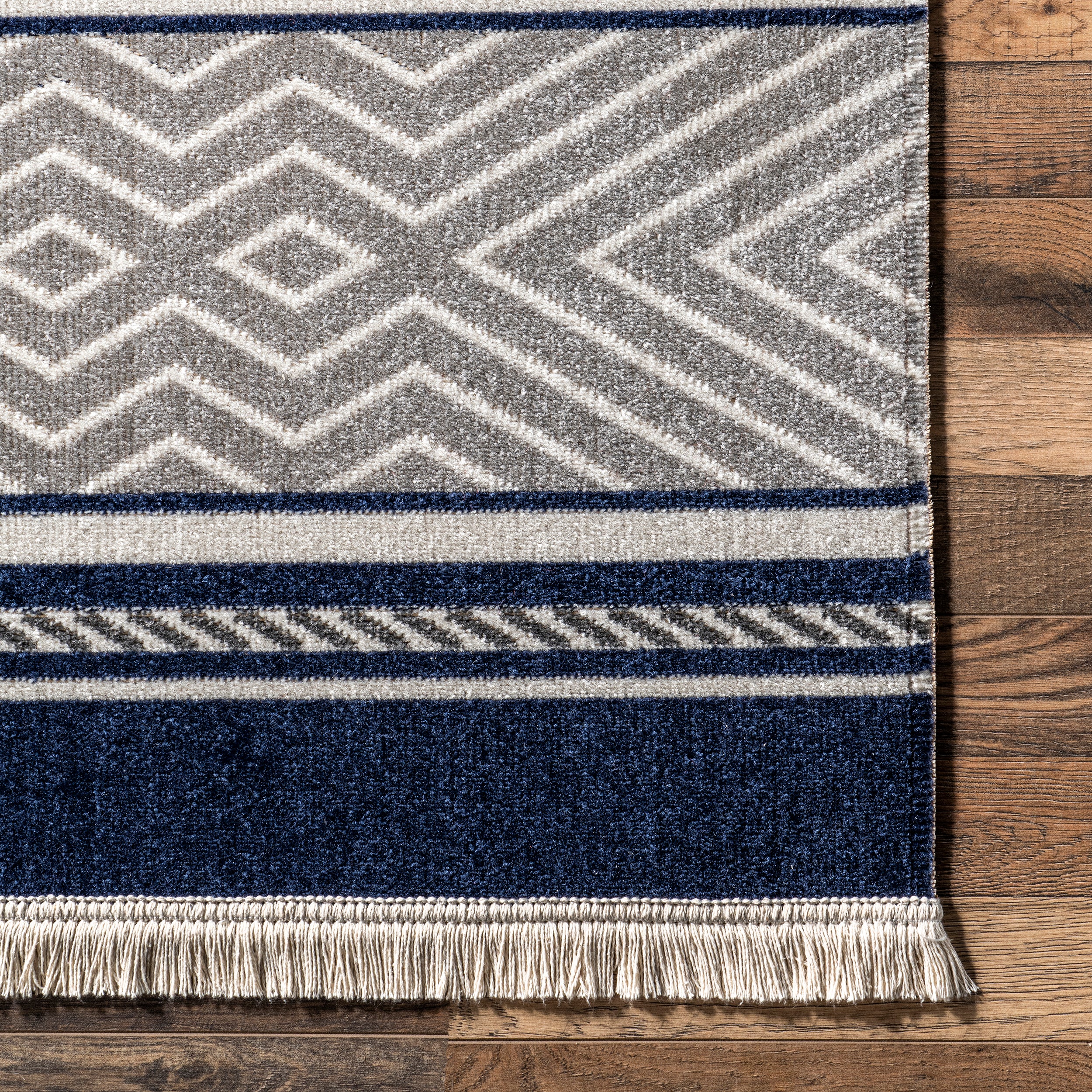 Ivey Modern Striped Indoor/Outdoor Fringe Area Rug - Image 5