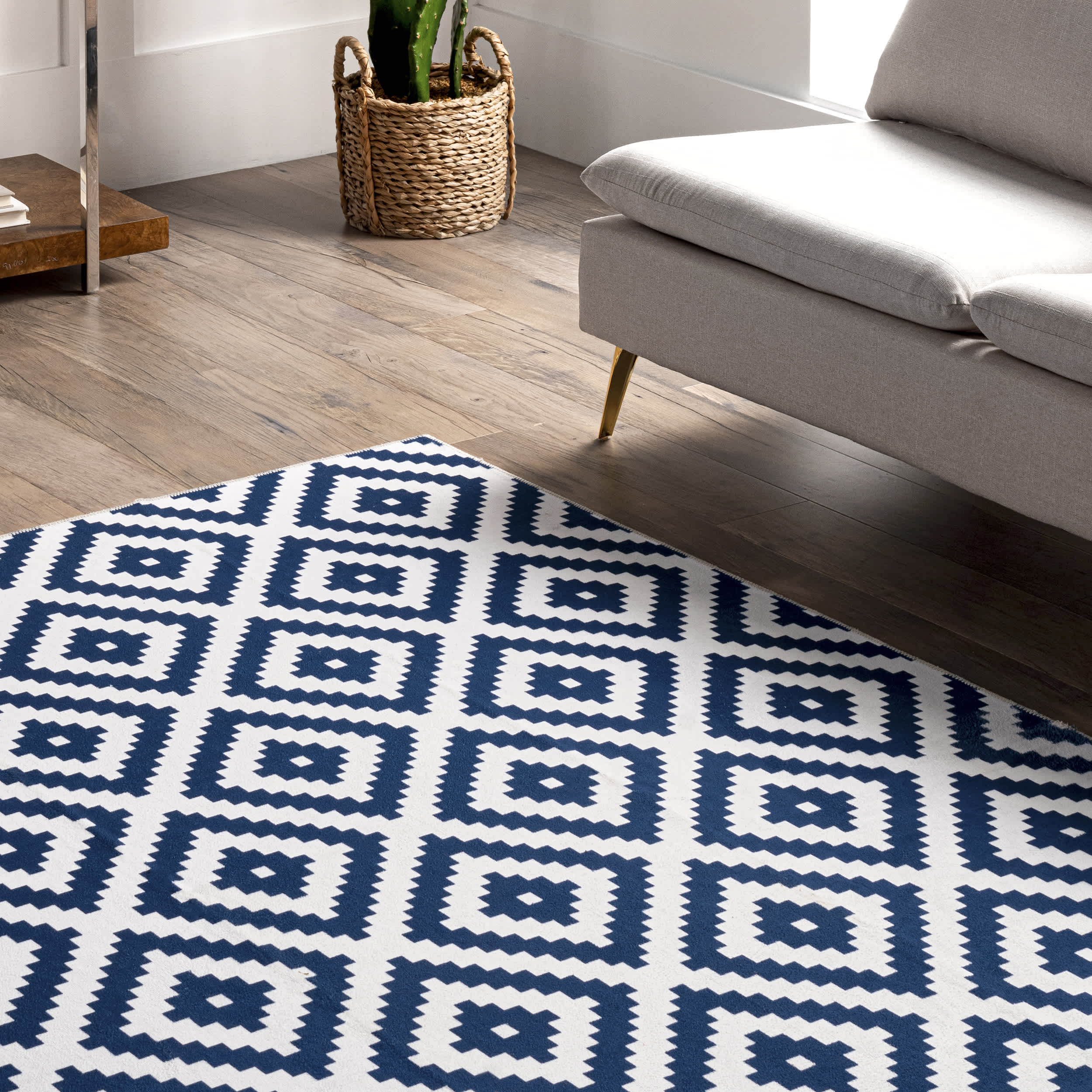 Kellee Machine Washable Modern Diamonds Area Rug - Image 29