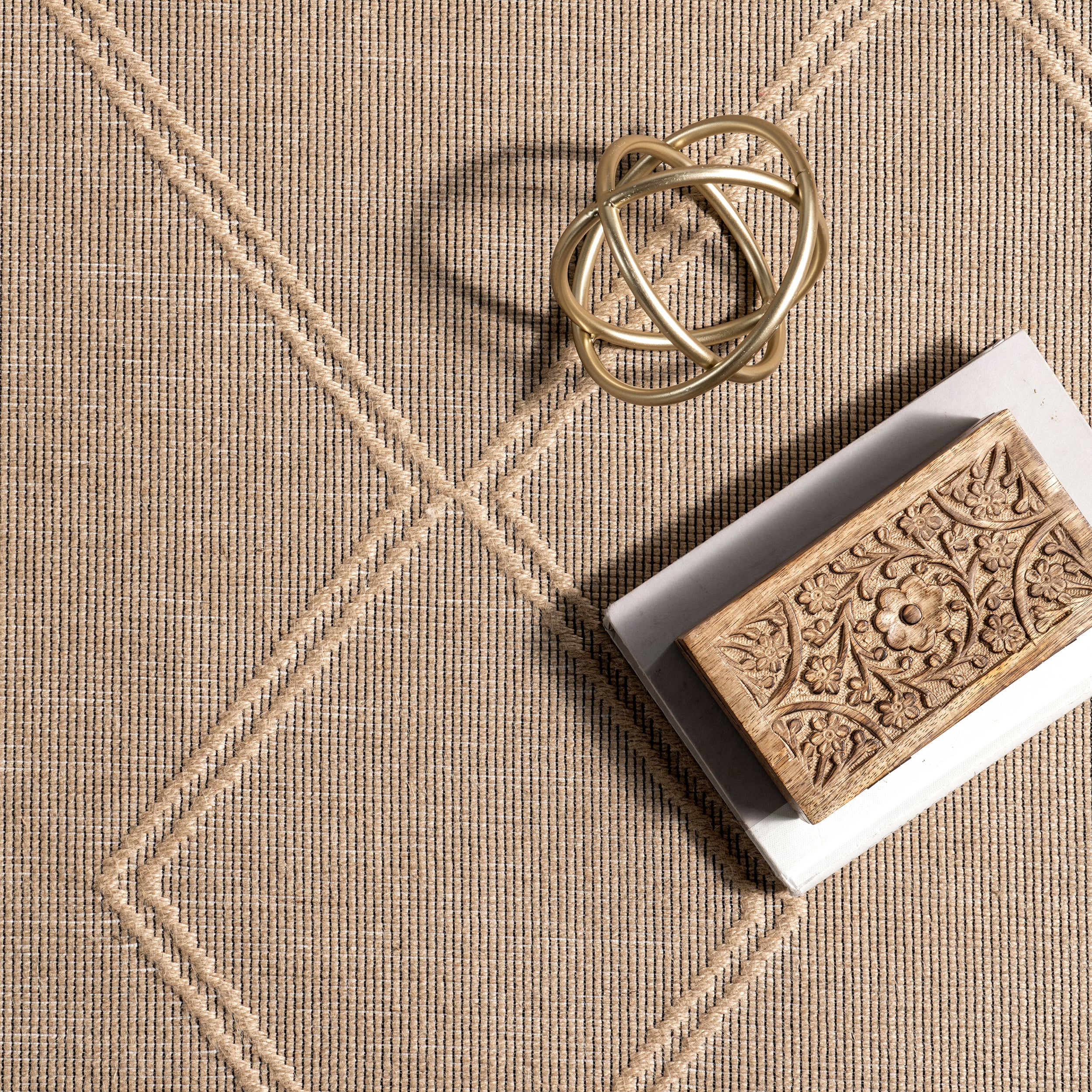 Diamond Trellis Jute Area Rug - Image 6