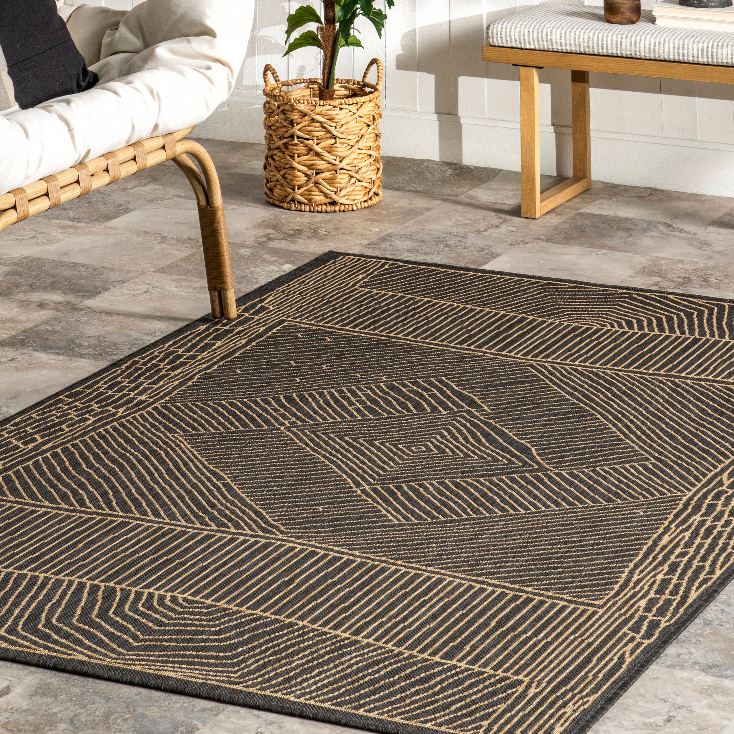 Myrna Geometric Indoor/Outdoor Area Rug - Image 9