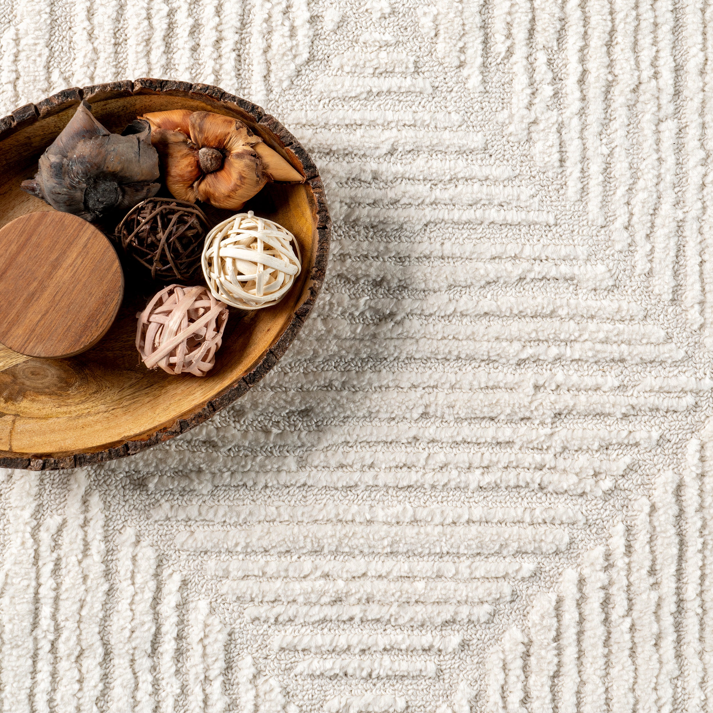 Kerry Textured Geometric Tasseled Area Rug - Image 6
