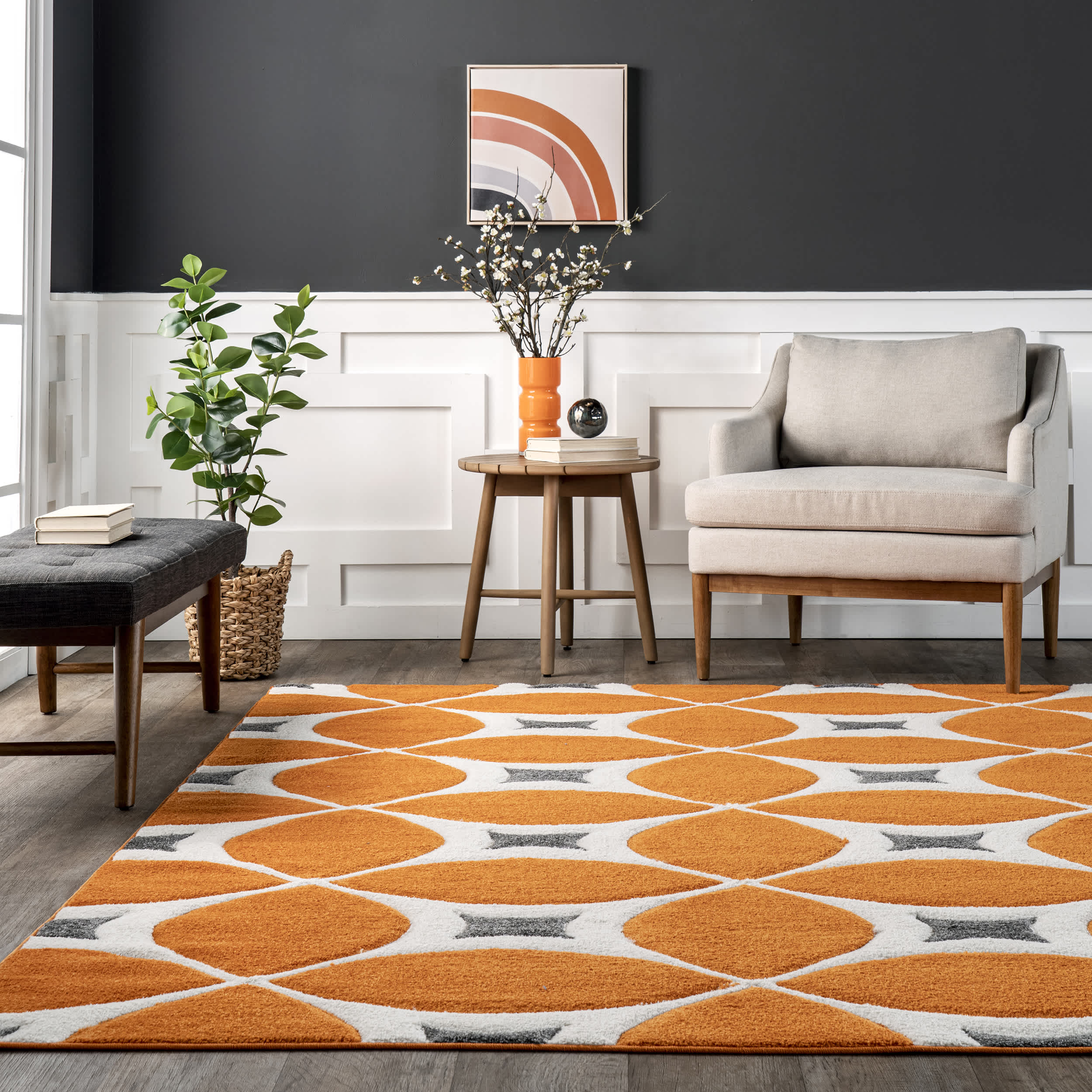 Gabriela Contemporary Trellis Area Rug - Image 9