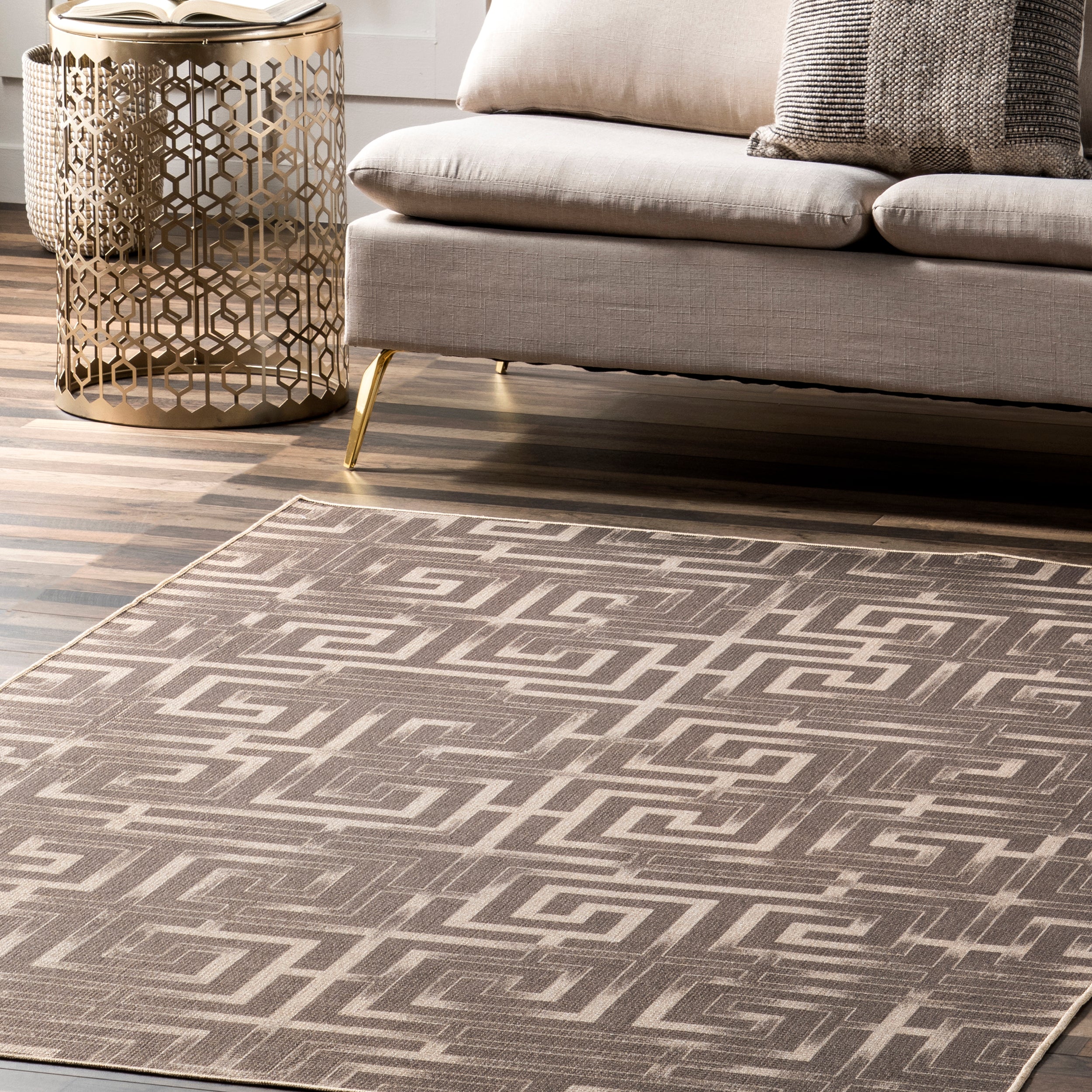 Sufia Geometric Easy-Jute Machine Washable Area Rug - Image 9