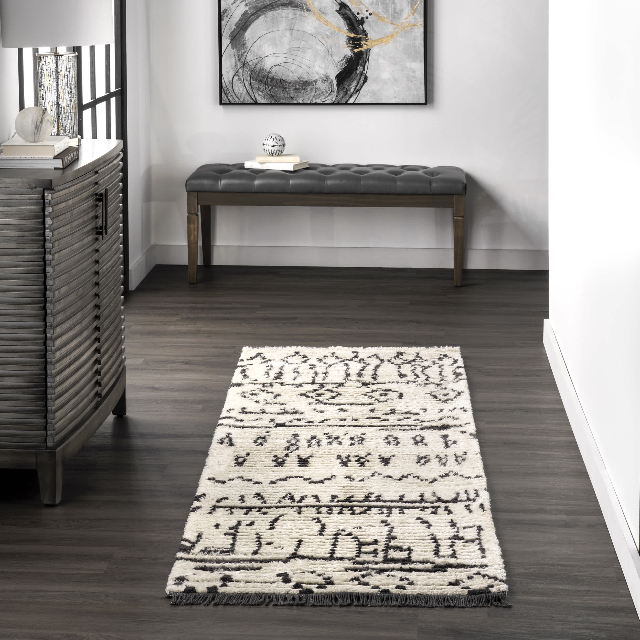Tessa Tribal Soft Shag Fringe Area Rug - Image 10