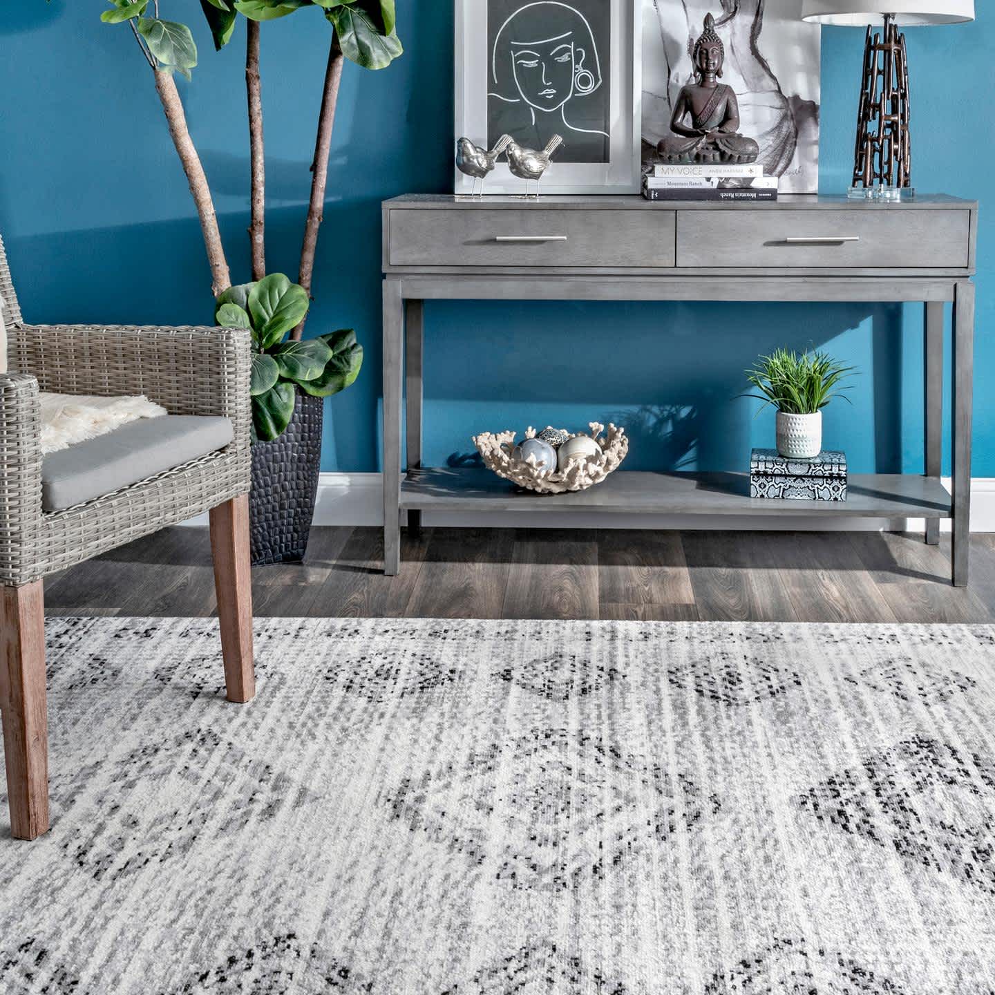 Presley Faded Aztec Area Rug - Image 4