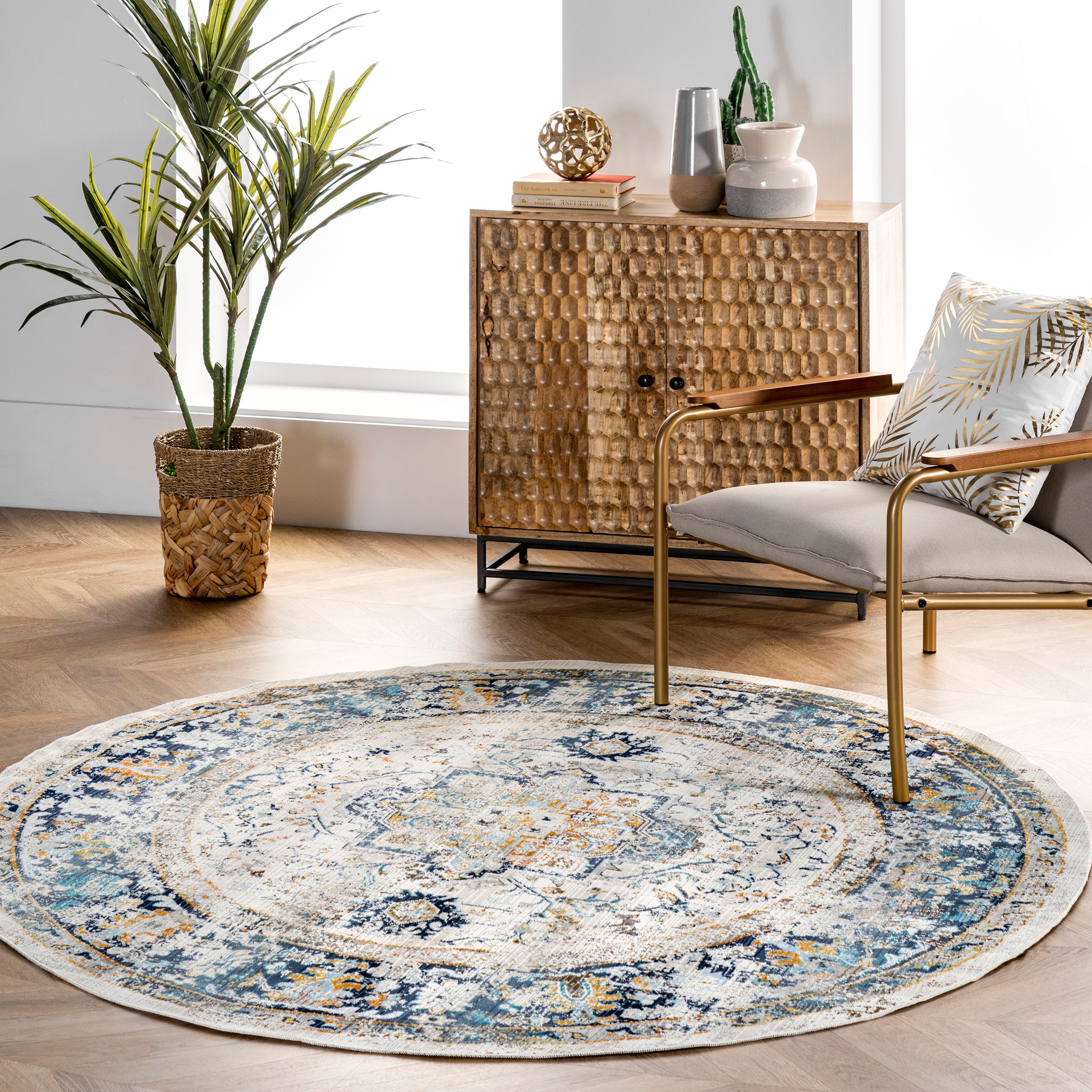 Ainsley Distressed Medallion Area Rug - Image 7