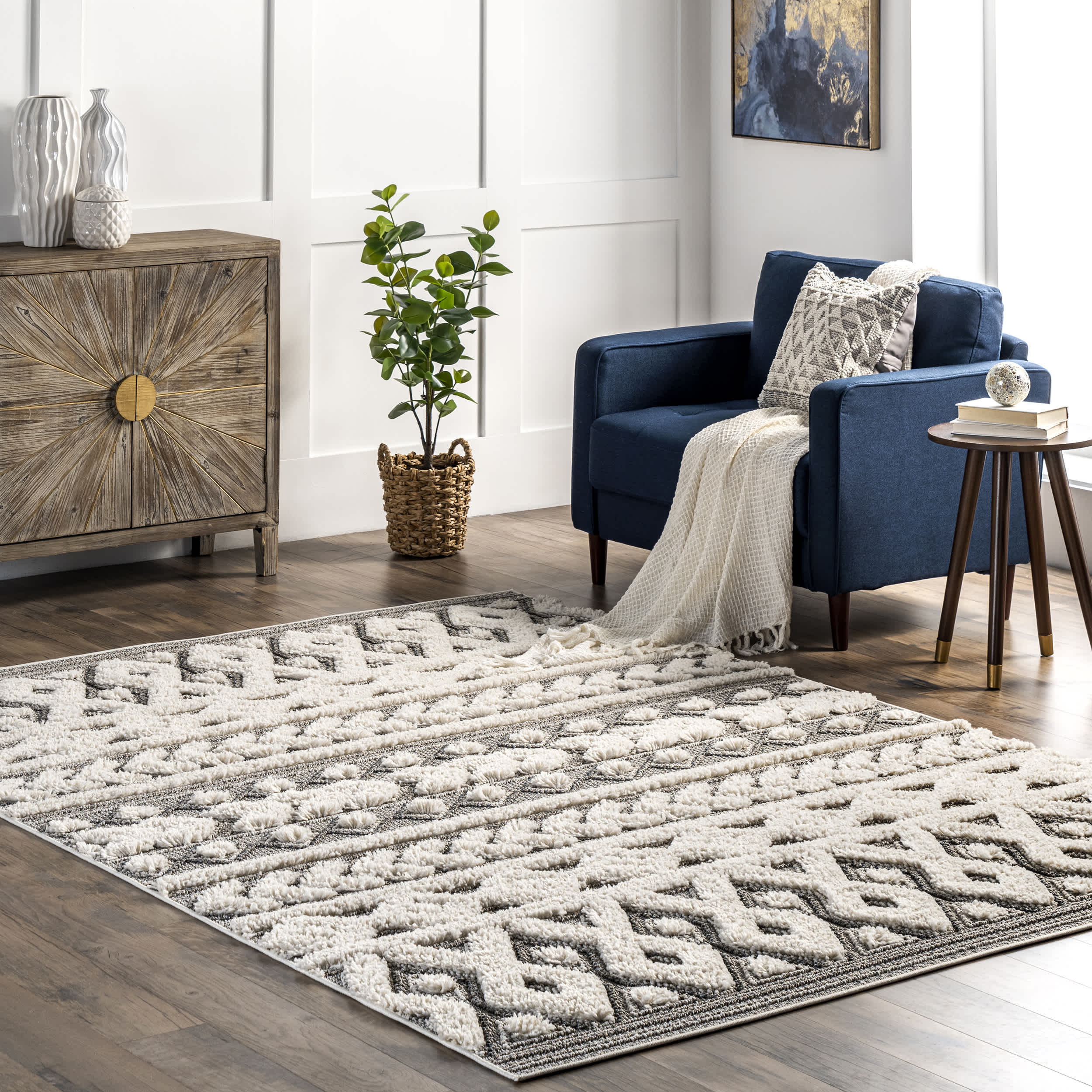 Rebecca High Low Textured Shaggy Area Rug - Image 2
