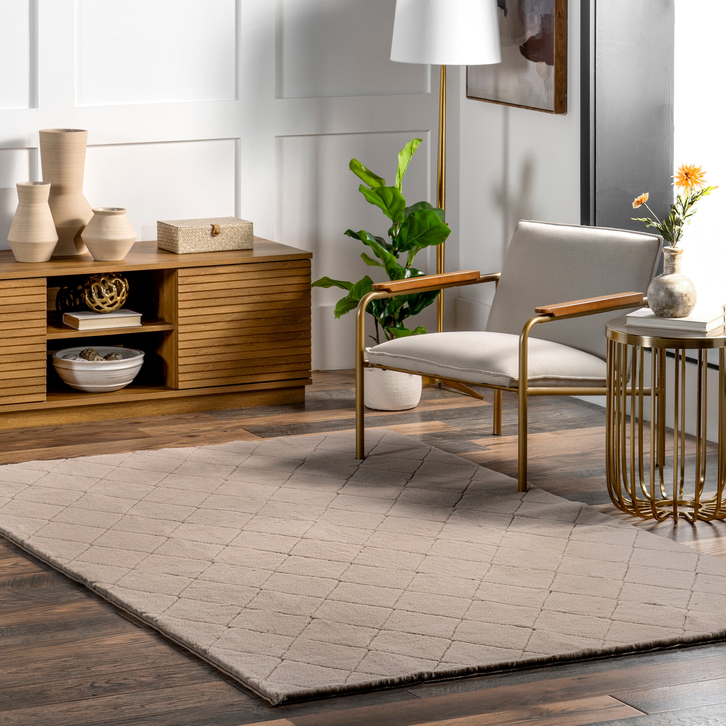 Amy Casual Faux Rabbit Machine Washable Area Rug - Image 21