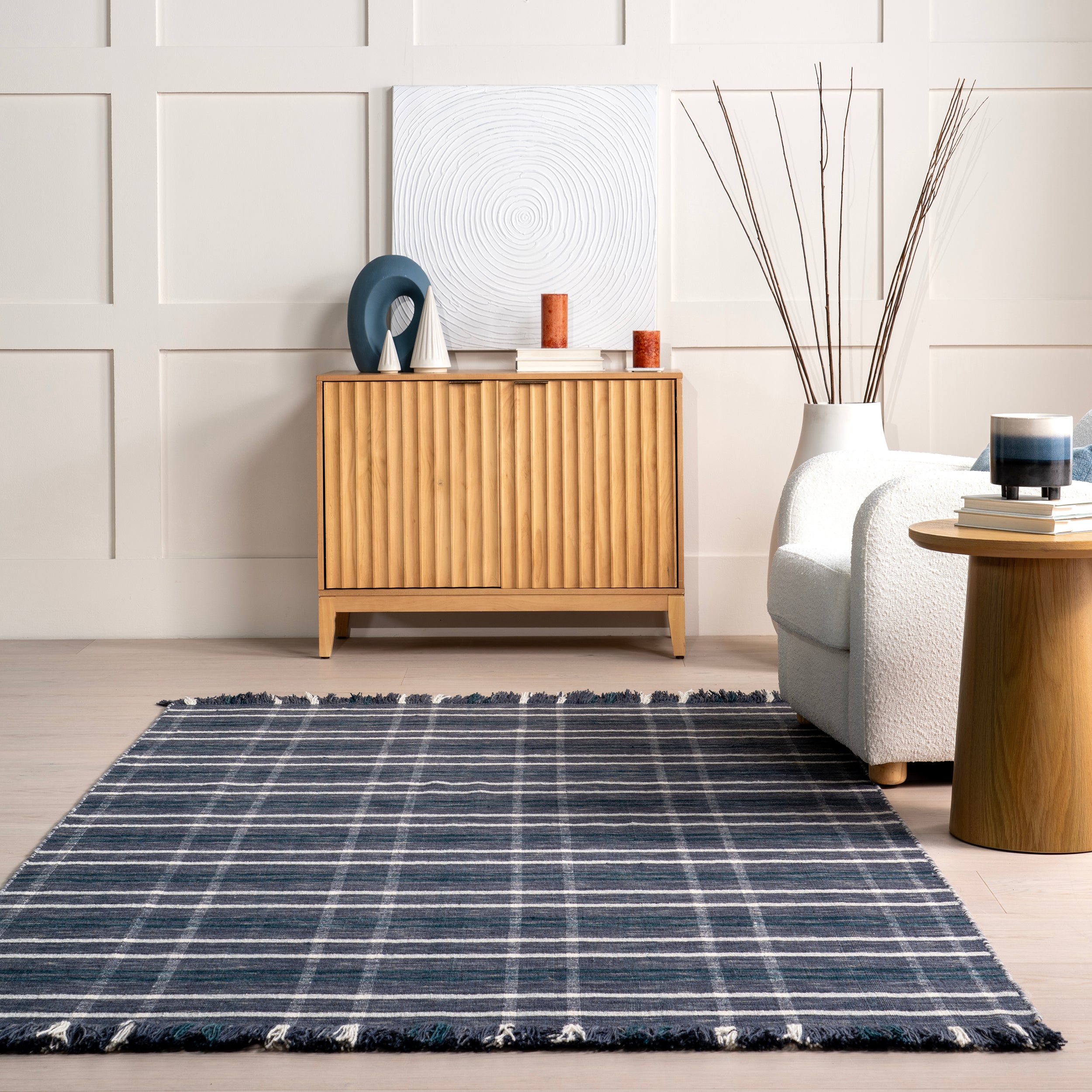 Loretta Plaid Wool Fringe Area Rug - Image 8